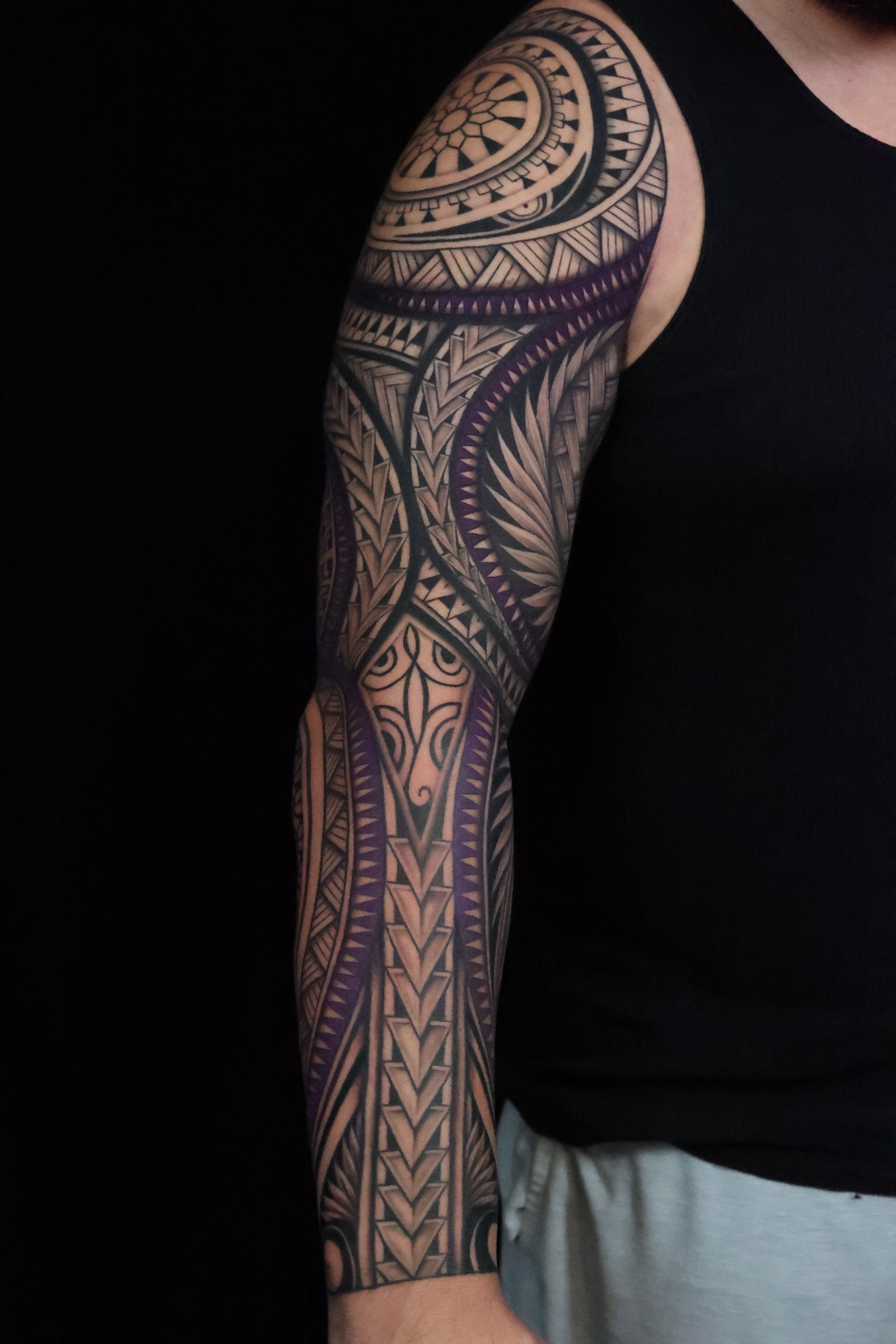 Polynesian arm sleeve tattoo by Joshawa Elsas – IslandTAT San Diego