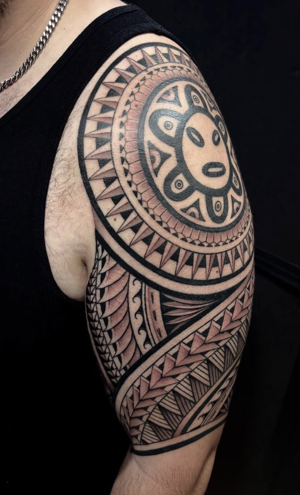 Polynesian arm sleeve tattoo by Maddy Tellez – IslandTAT San Diego