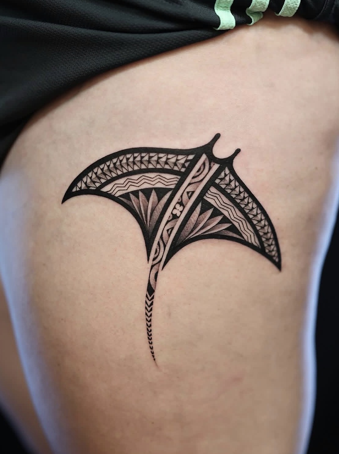 Custom Polynesian leg sleeve tattoo at IslandTAT San Diego