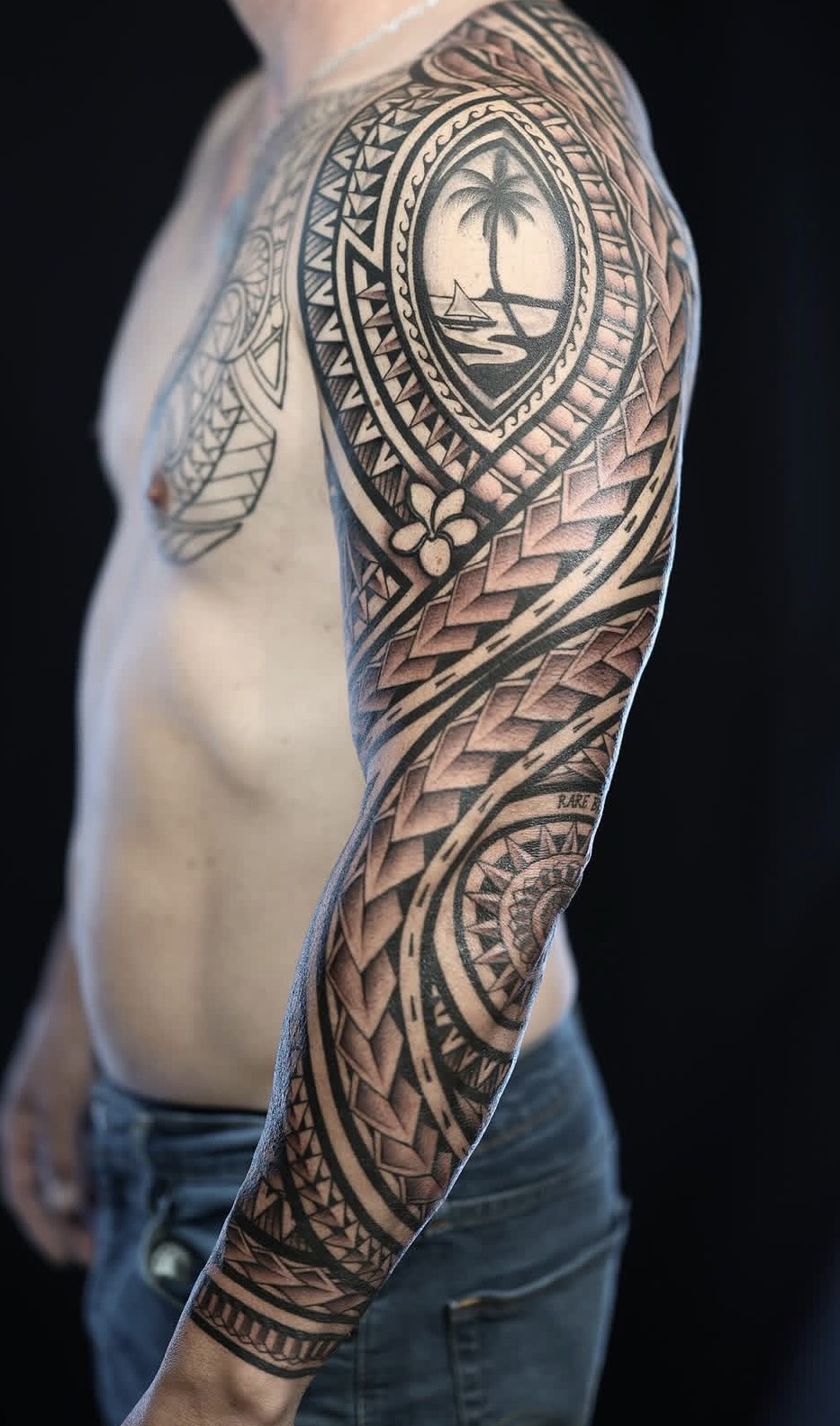 Polynesian arm sleeve tattoo by Maddy Tellez – IslandTAT San Diego