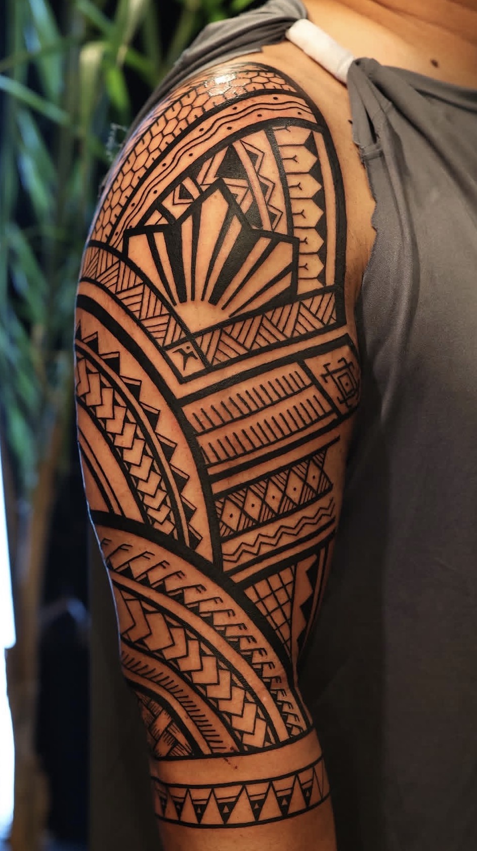 Polynesian arm sleeve tattoo by Tanner Magbanua – IslandTAT San Diego