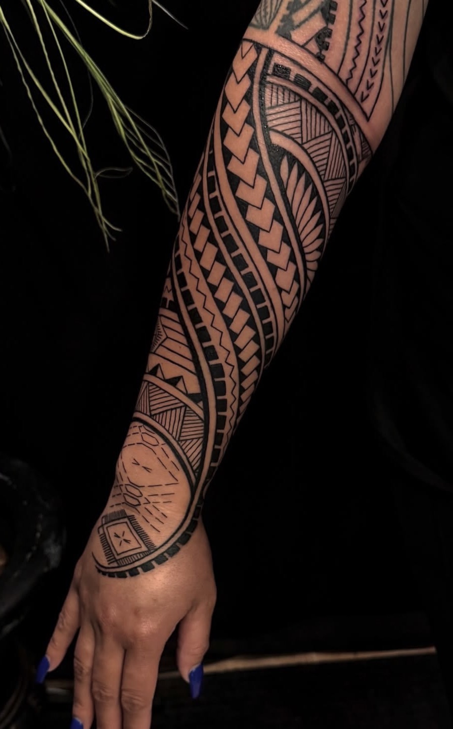Polynesian arm sleeve tattoo by Tanner Magbanua – IslandTAT San Diego