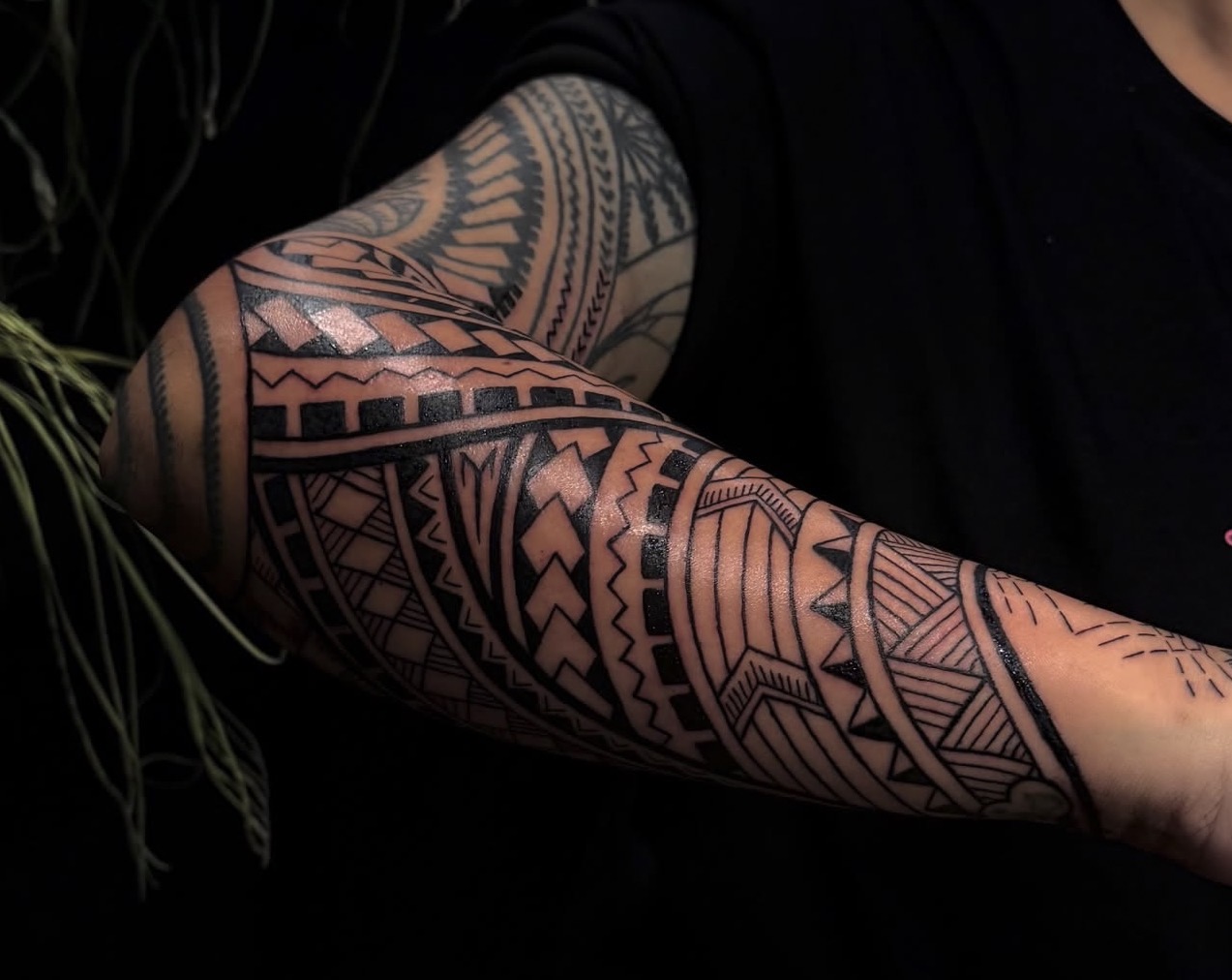 Polynesian arm sleeve tattoo by Tanner Magbanua – IslandTAT San Diego