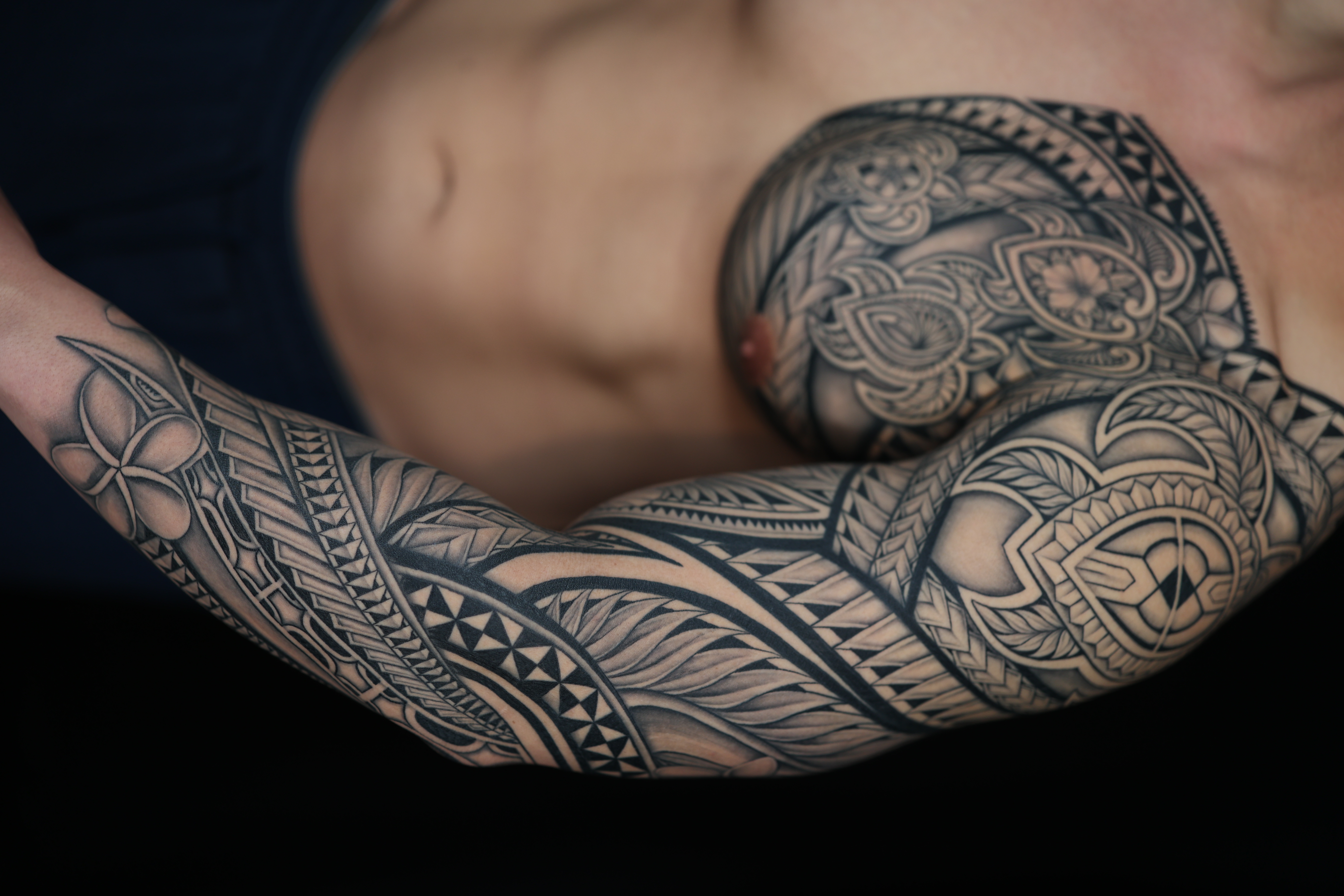 Polynesian arm sleeves tattoo by Joshawa Elsas – IslandTAT San Diego