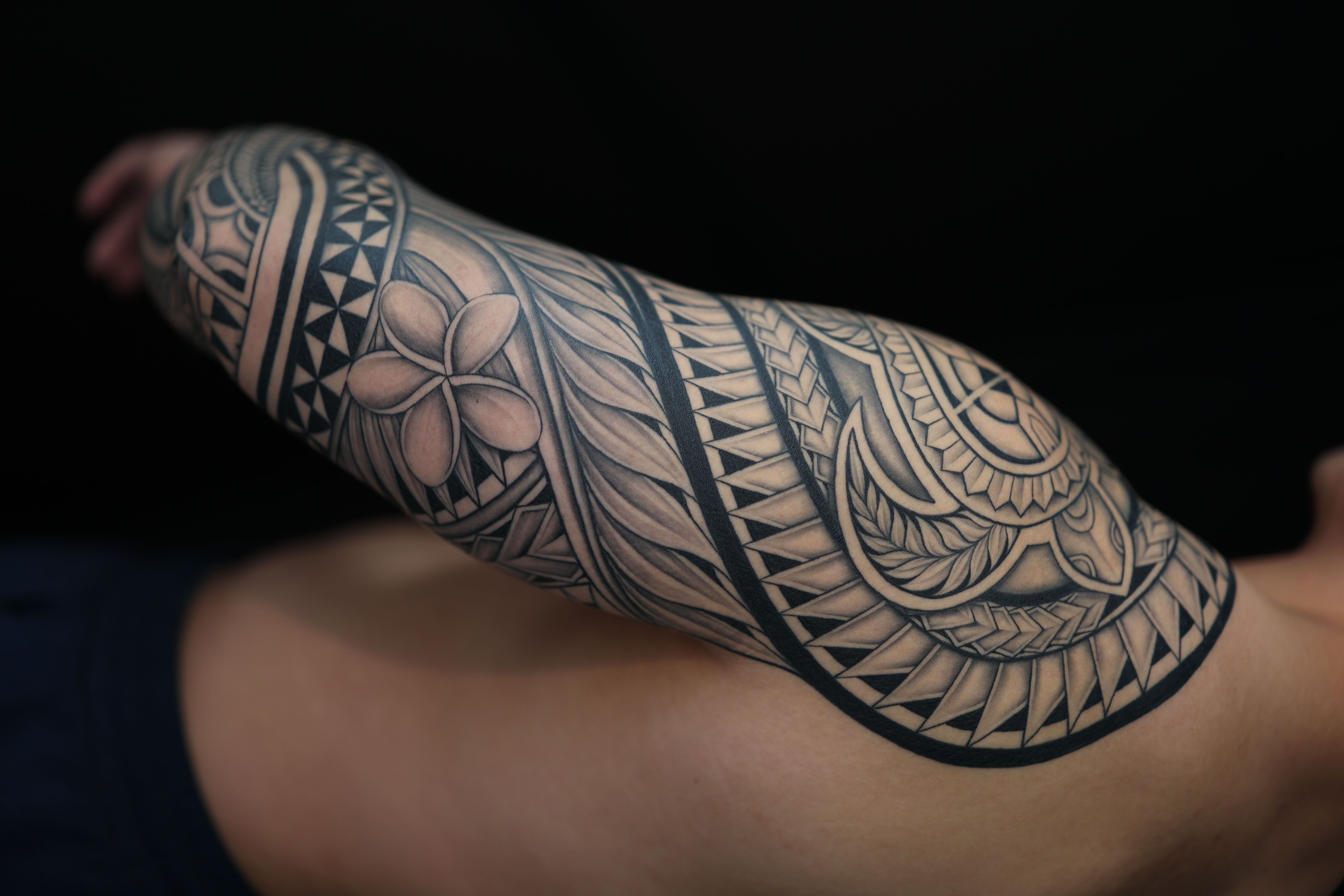 Polynesian arm sleeves tattoo by Joshawa Elsas – IslandTAT San Diego