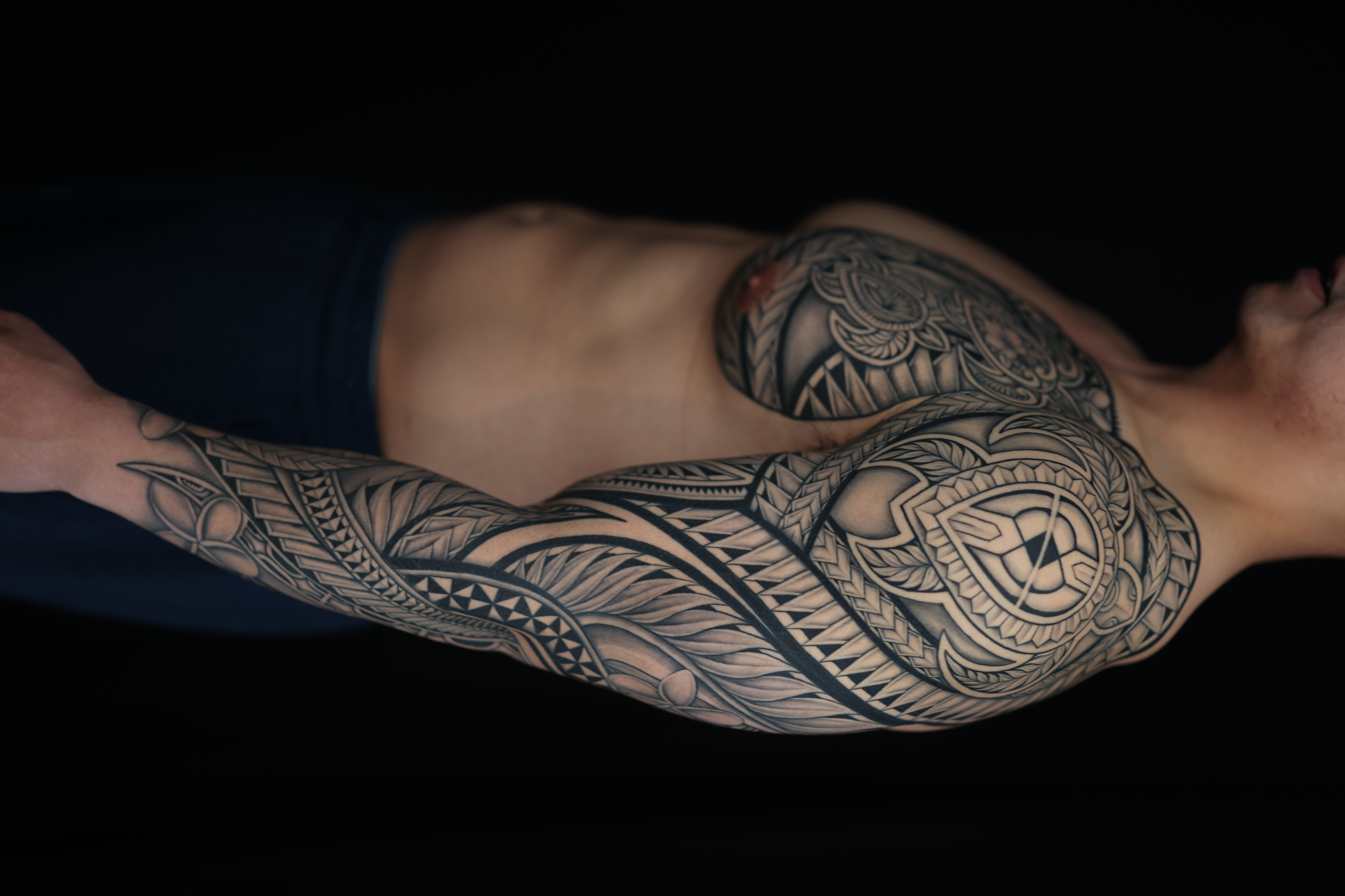 Polynesian arm sleeves tattoo by Joshawa Elsas – IslandTAT San Diego