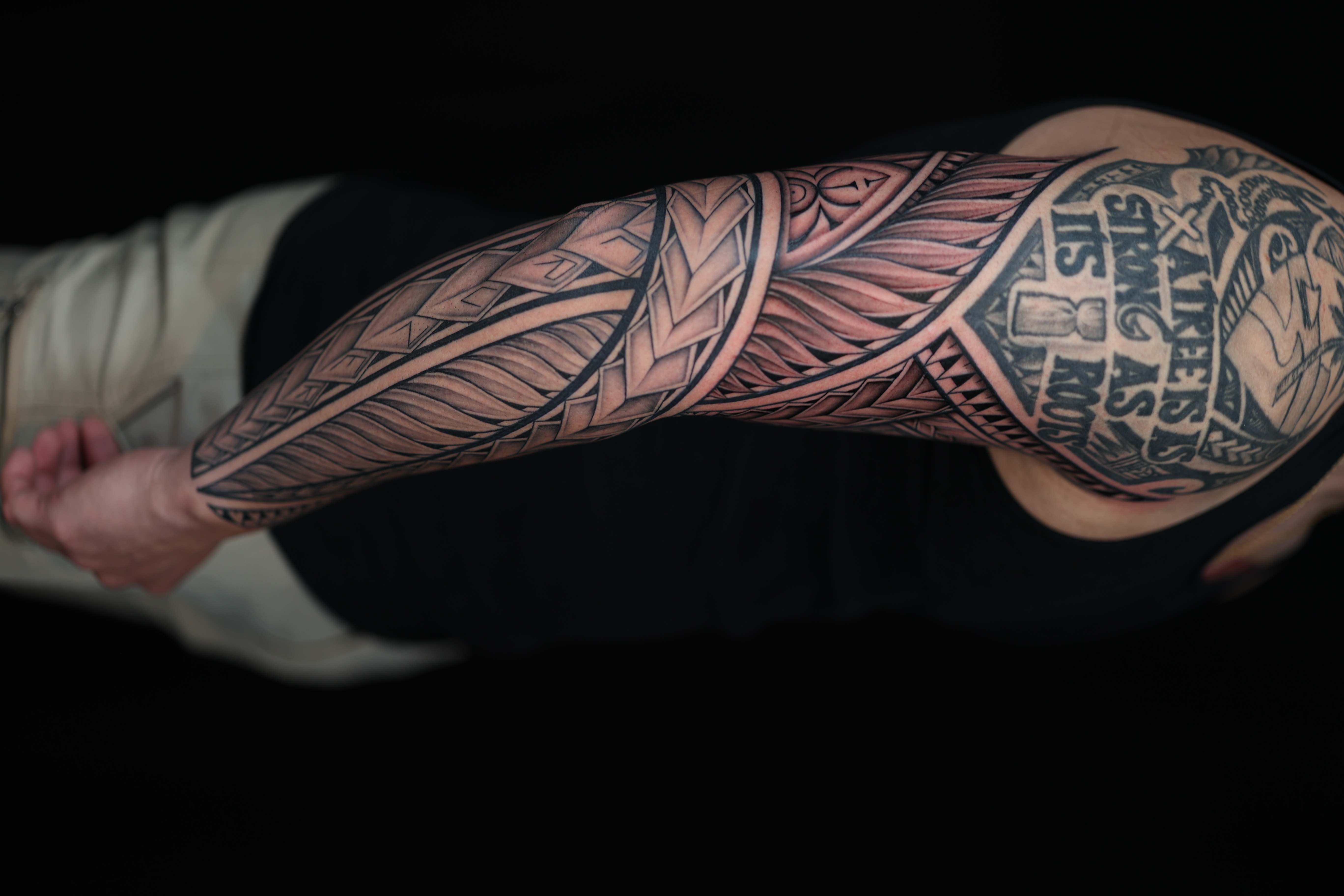 Polynesian arm sleeves tattoo by Joshawa Elsas – IslandTAT San Diego