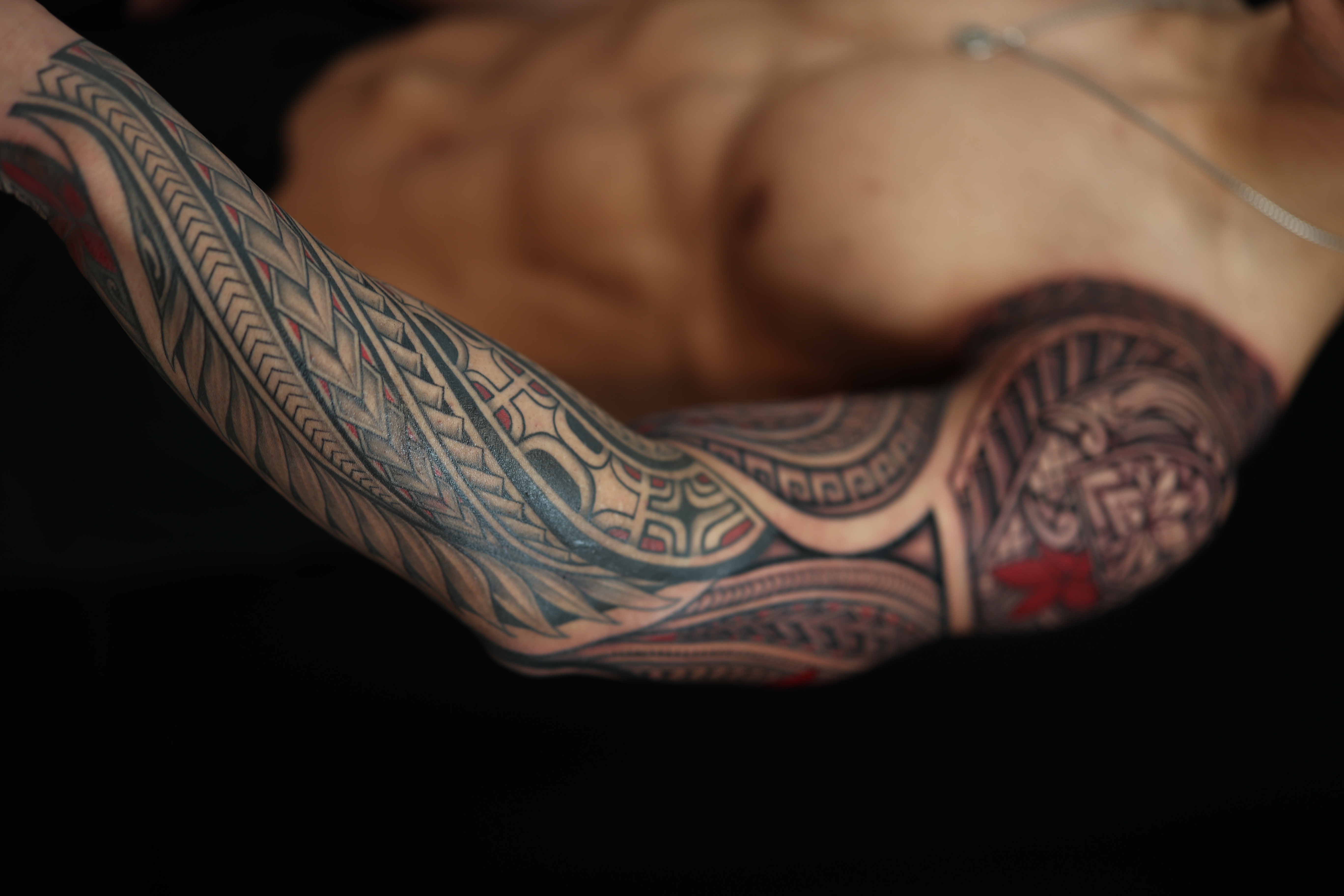 Polynesian arm sleeves tattoo by Joshawa Elsas – IslandTAT San Diego