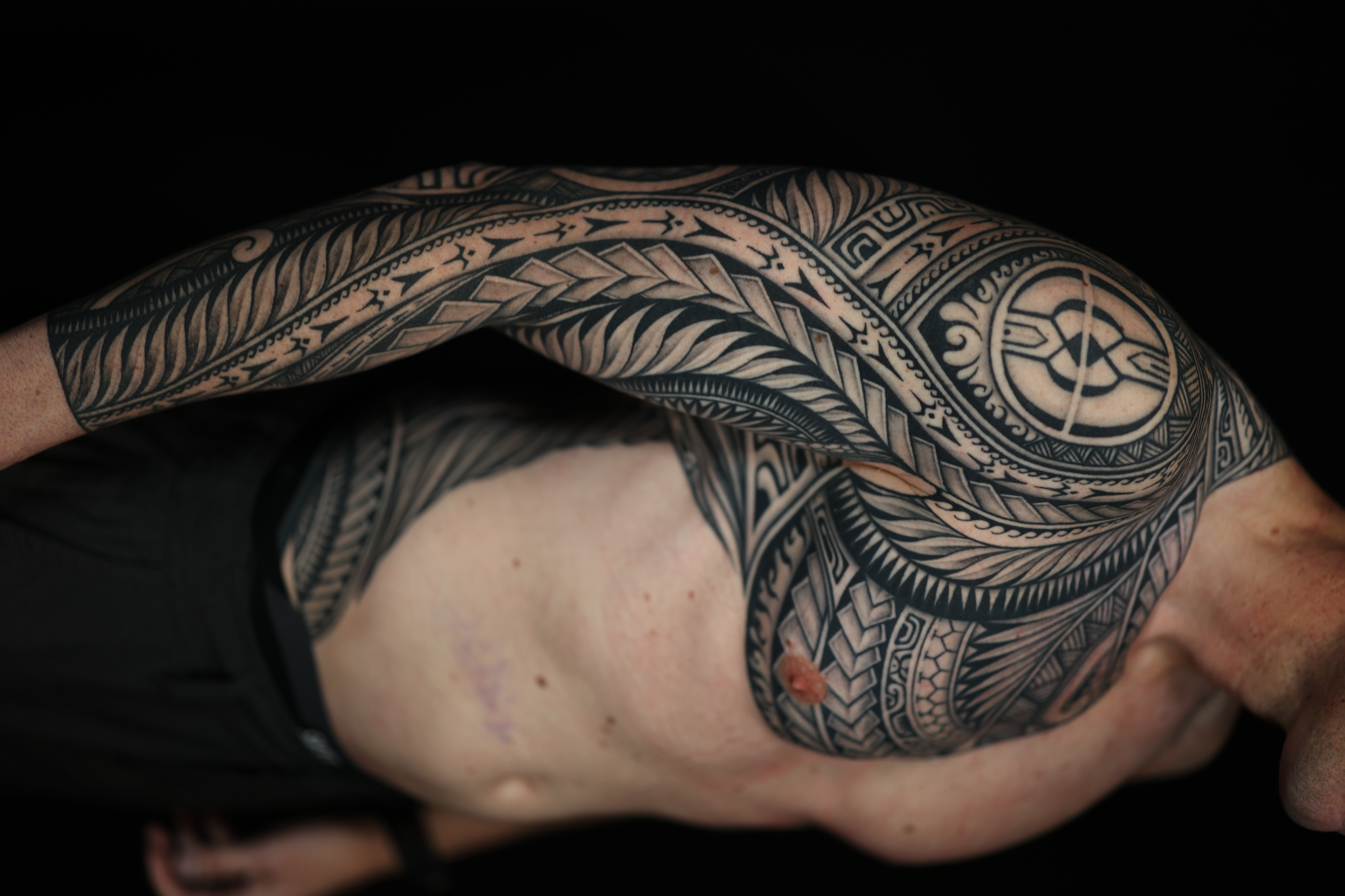 Polynesian arm sleeves tattoo by Joshawa Elsas – IslandTAT San Diego