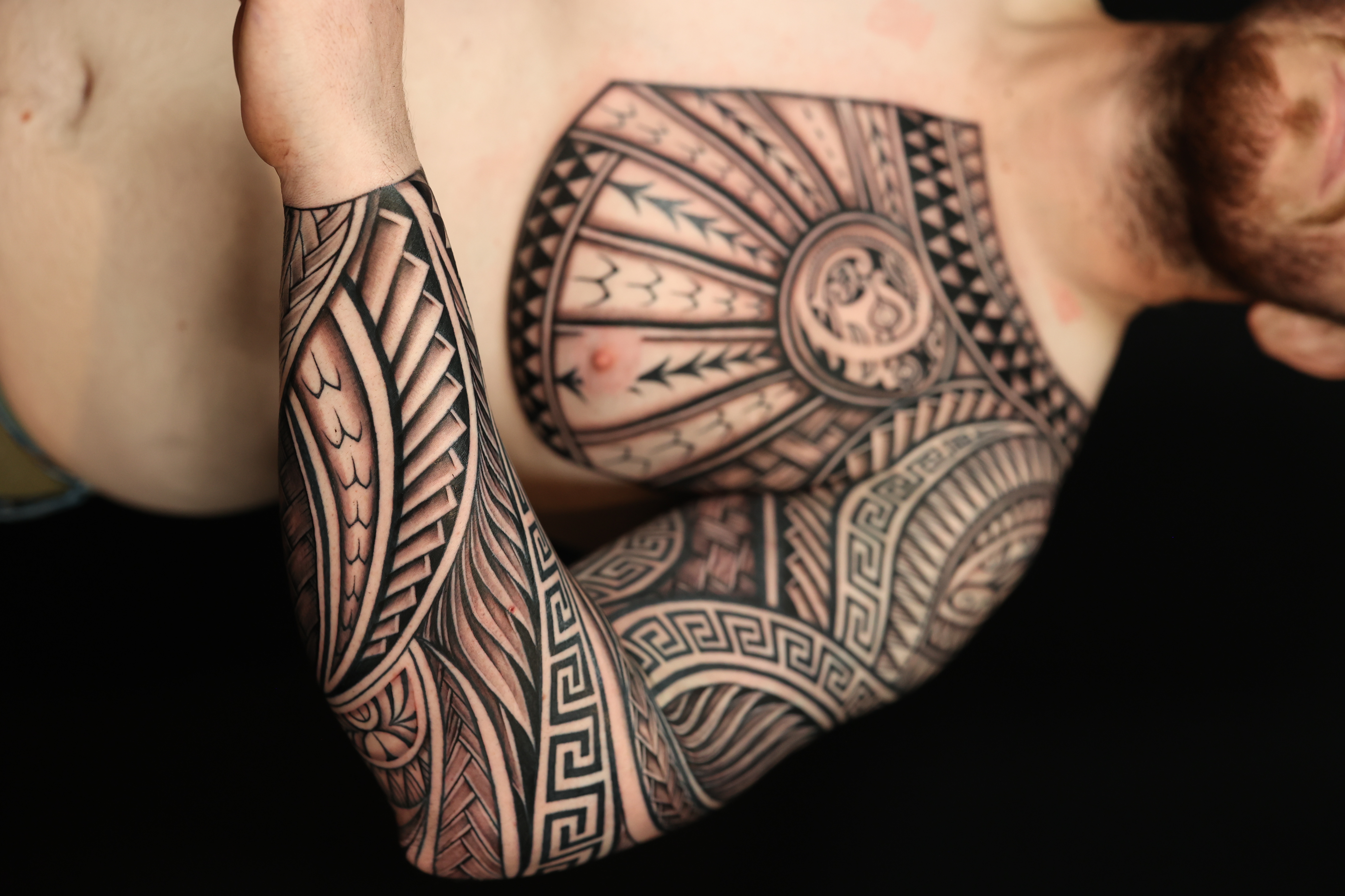 Polynesian arm sleeves tattoo by Joshawa Elsas – IslandTAT San Diego