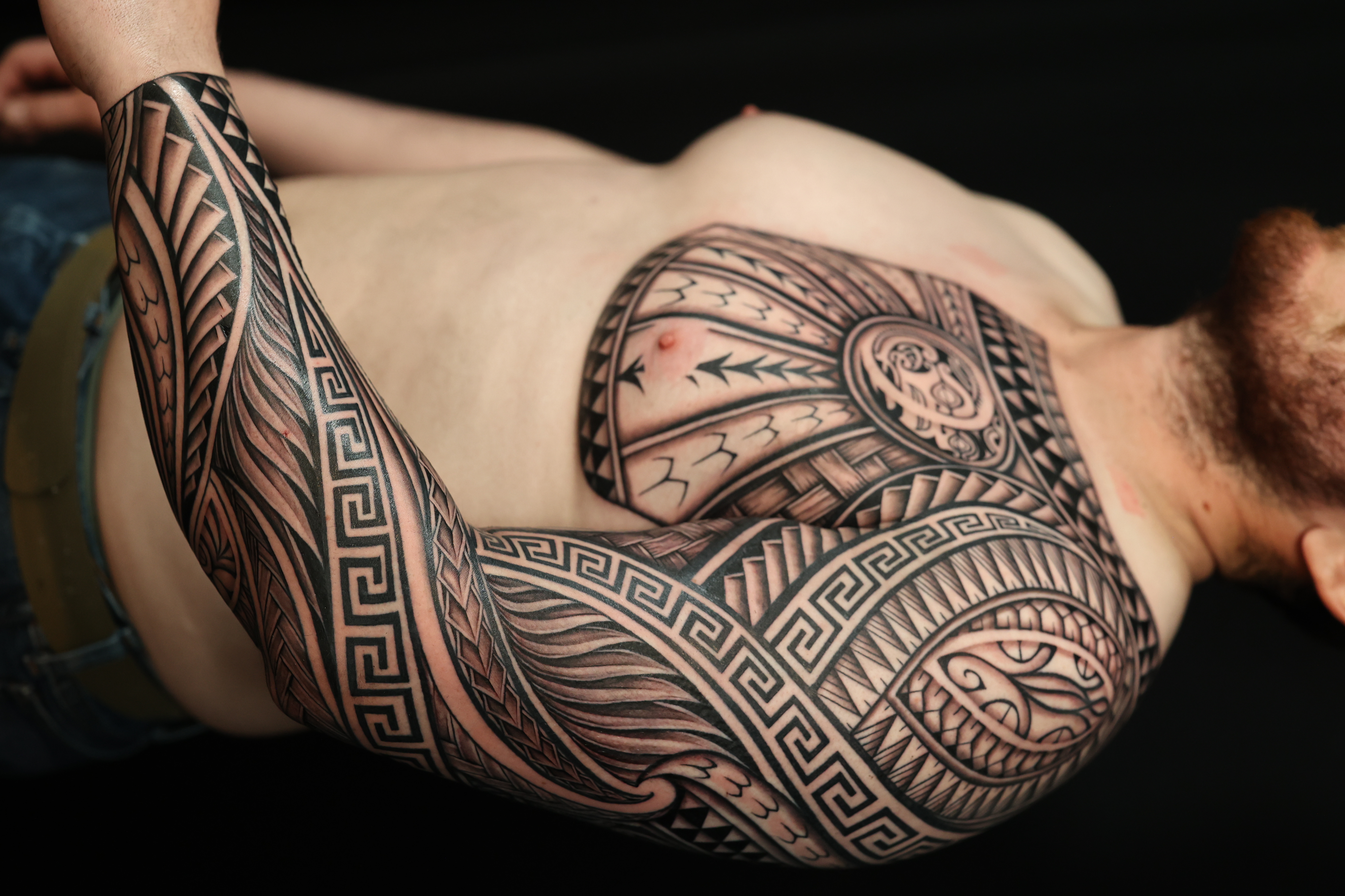Polynesian arm sleeves tattoo by Joshawa Elsas – IslandTAT San Diego