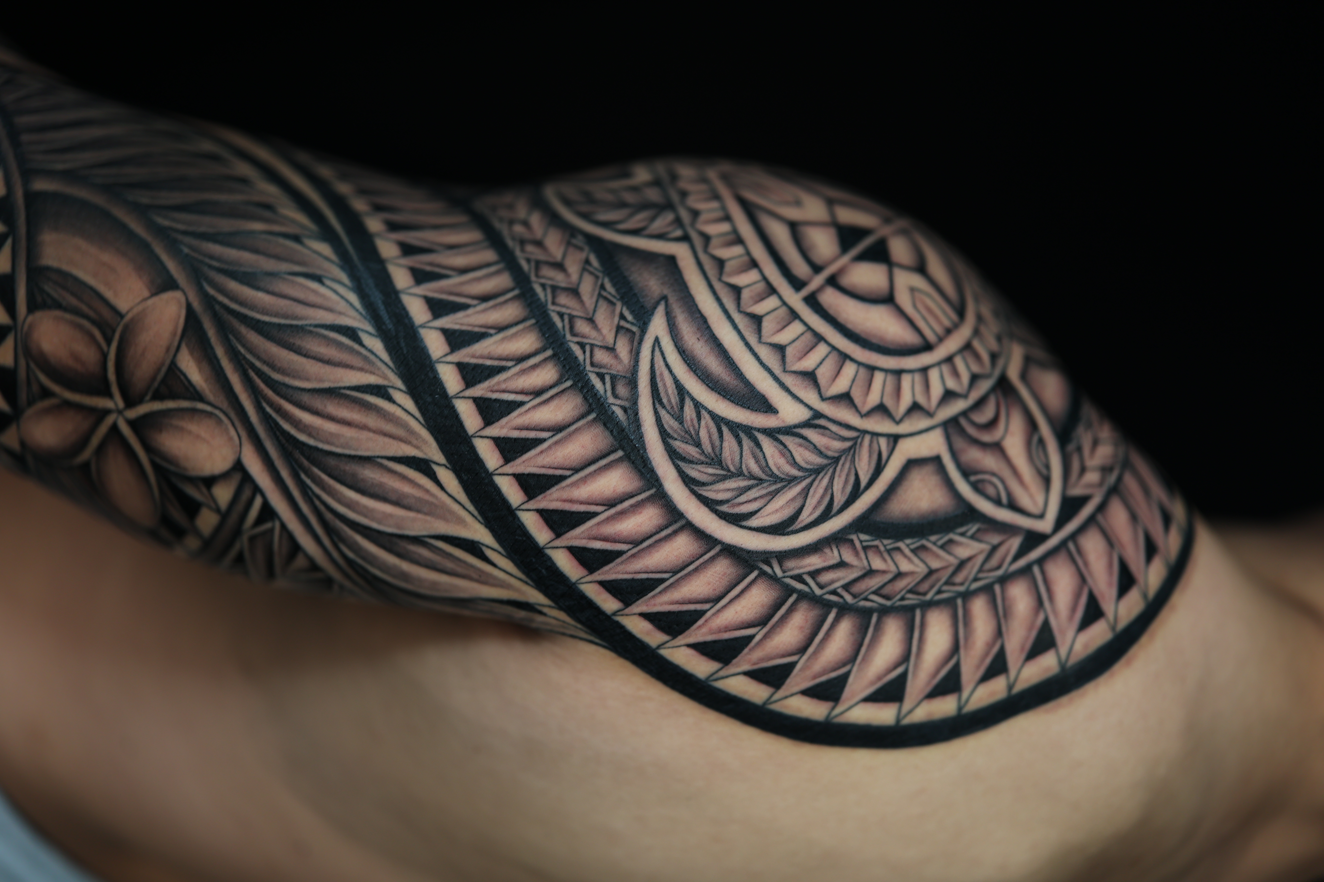 Polynesian arm sleeves tattoo by Joshawa Elsas – IslandTAT San Diego
