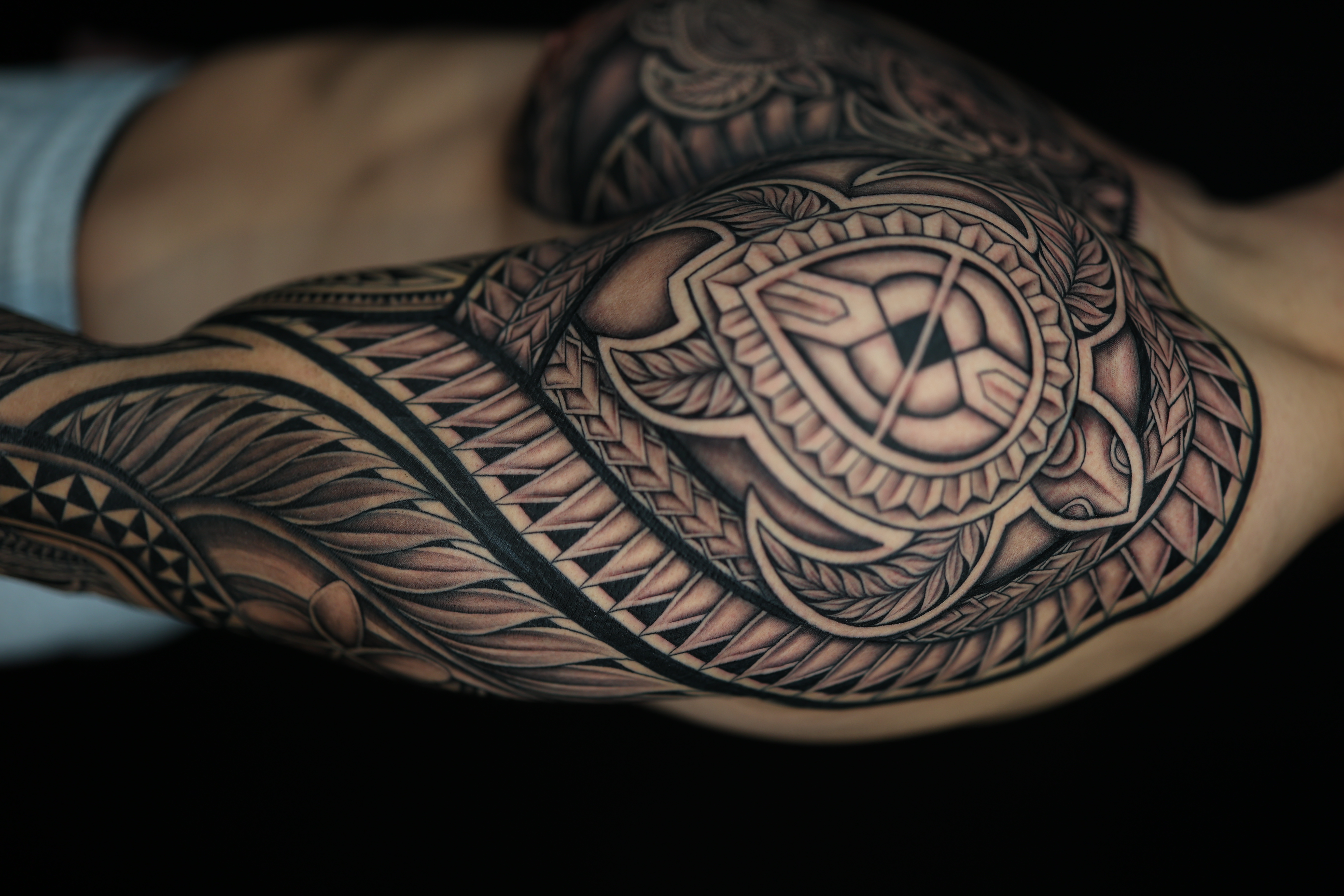 Polynesian arm sleeves tattoo by Joshawa Elsas – IslandTAT San Diego