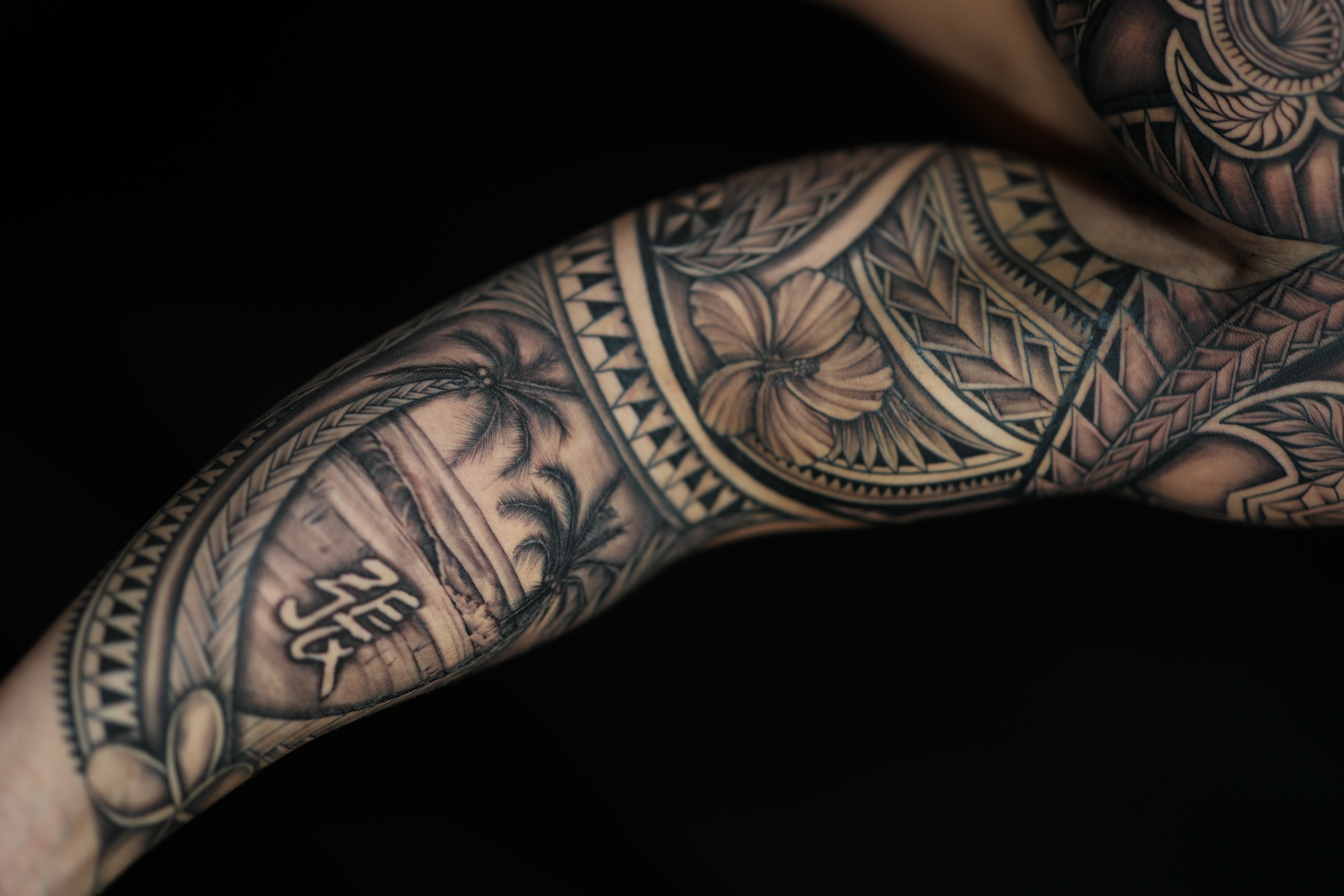 Polynesian arm sleeves tattoo by Joshawa Elsas – IslandTAT San Diego
