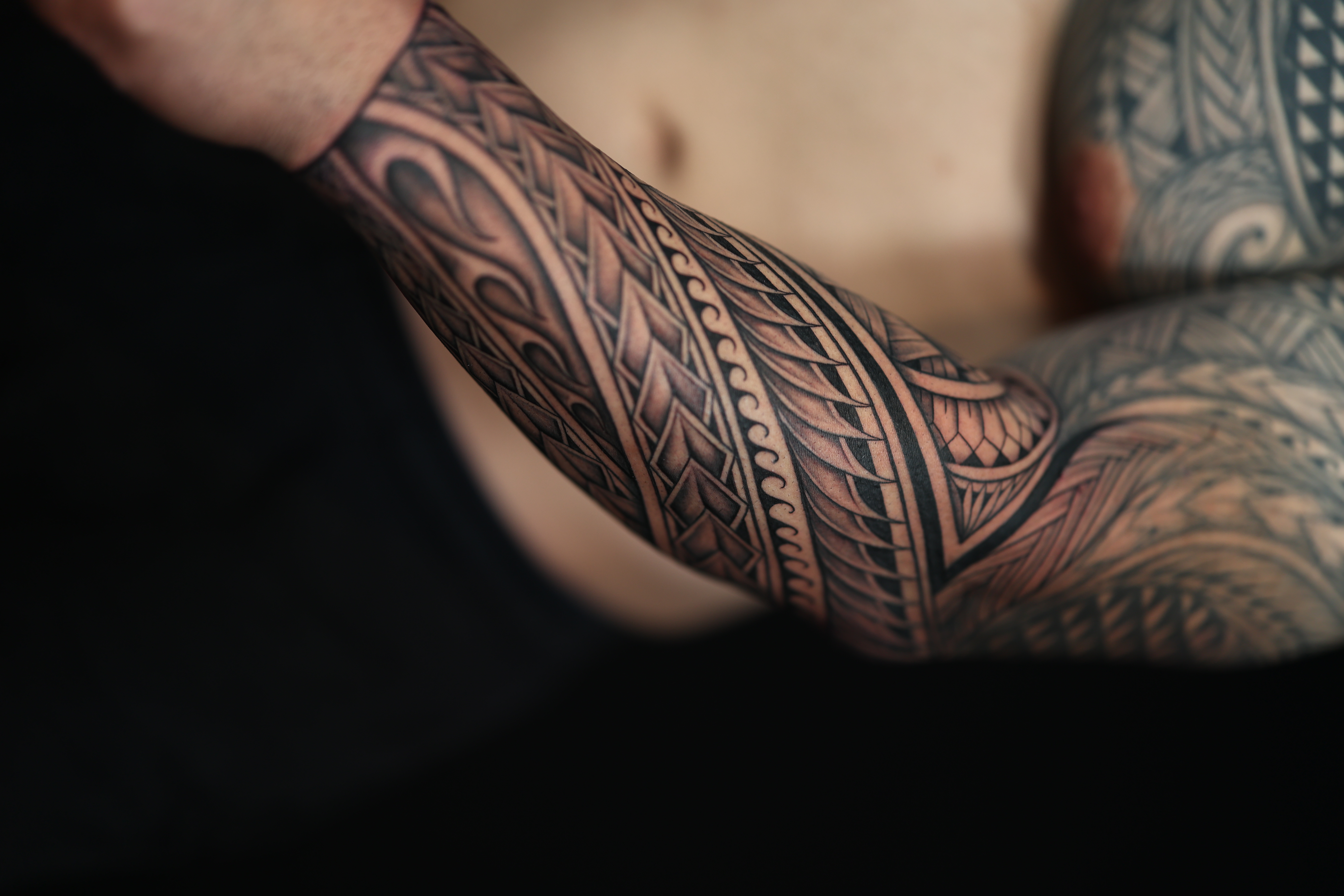 Polynesian arm sleeves tattoo by Joshawa Elsas – IslandTAT San Diego
