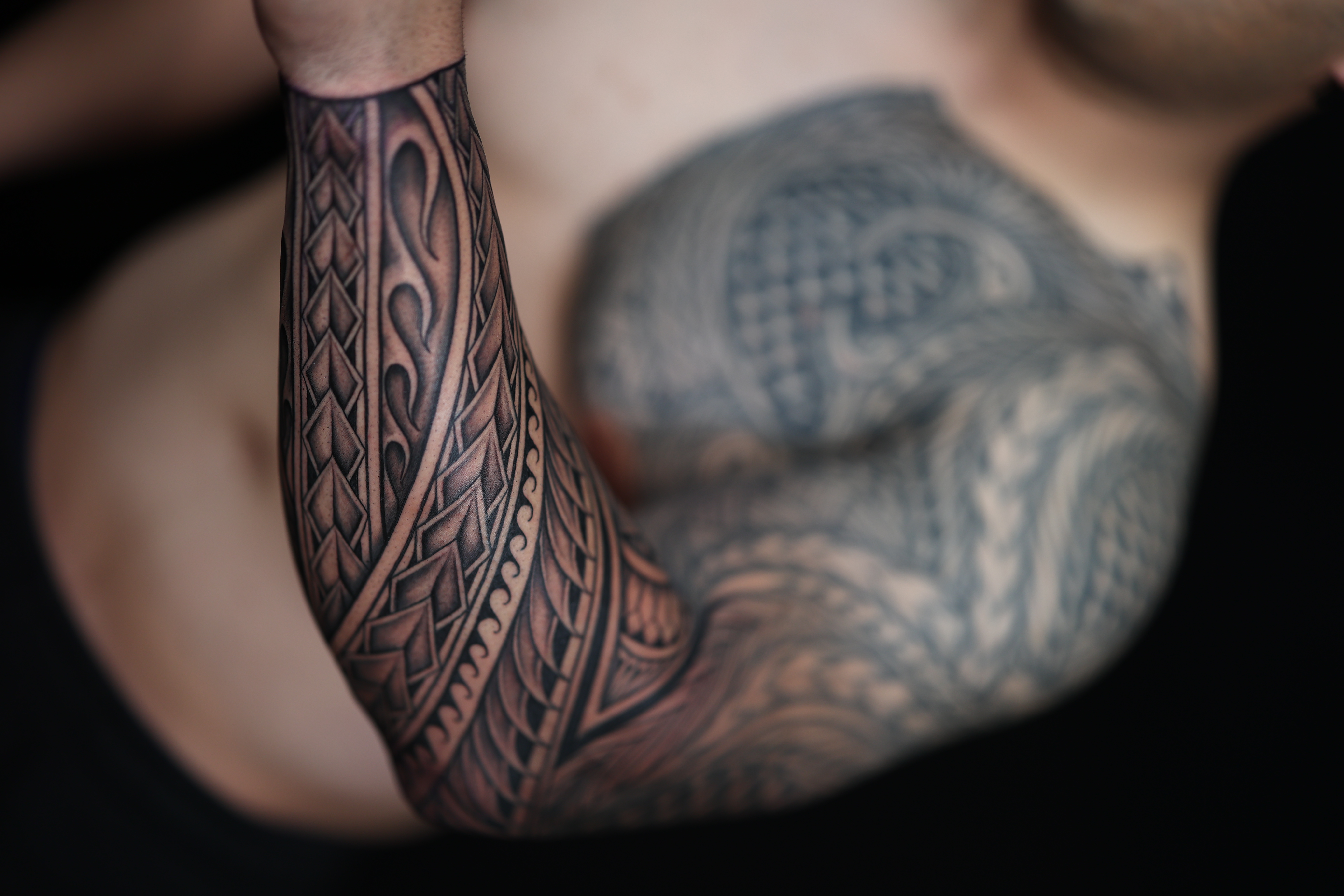 Polynesian arm sleeves tattoo by Joshawa Elsas – IslandTAT San Diego