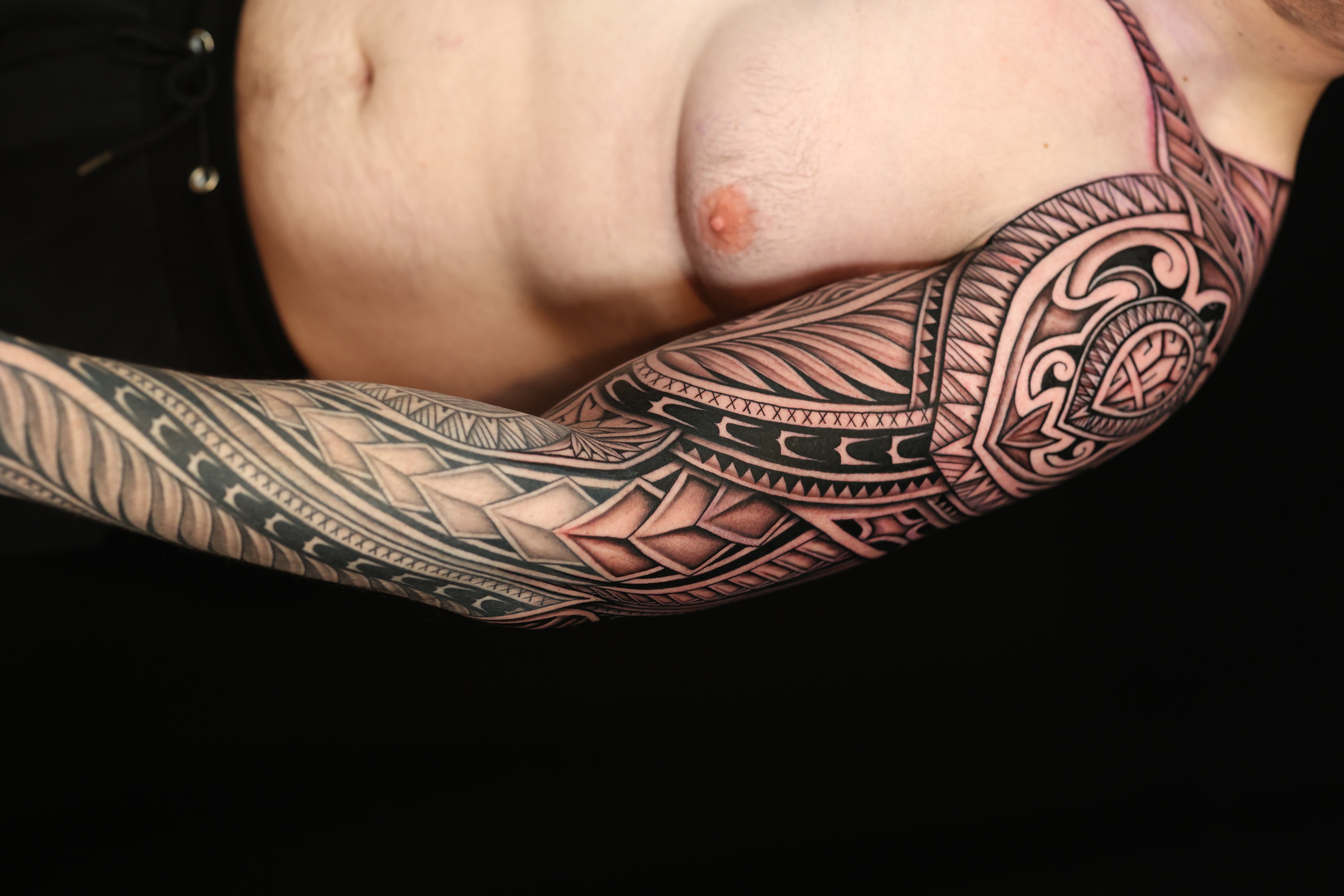 Polynesian arm sleeves tattoo by Joshawa Elsas – IslandTAT San Diego