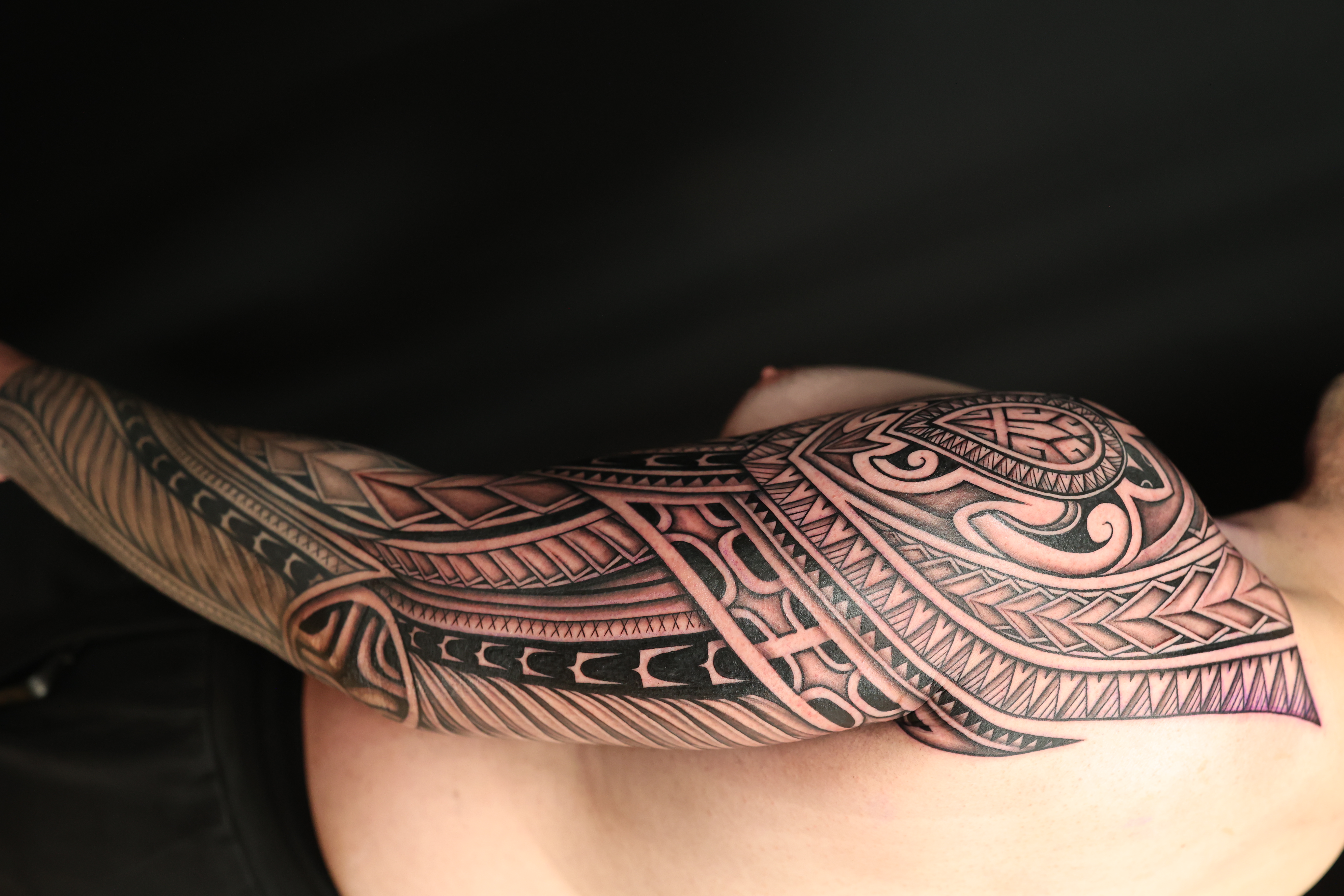 Polynesian arm sleeves tattoo by Joshawa Elsas – IslandTAT San Diego