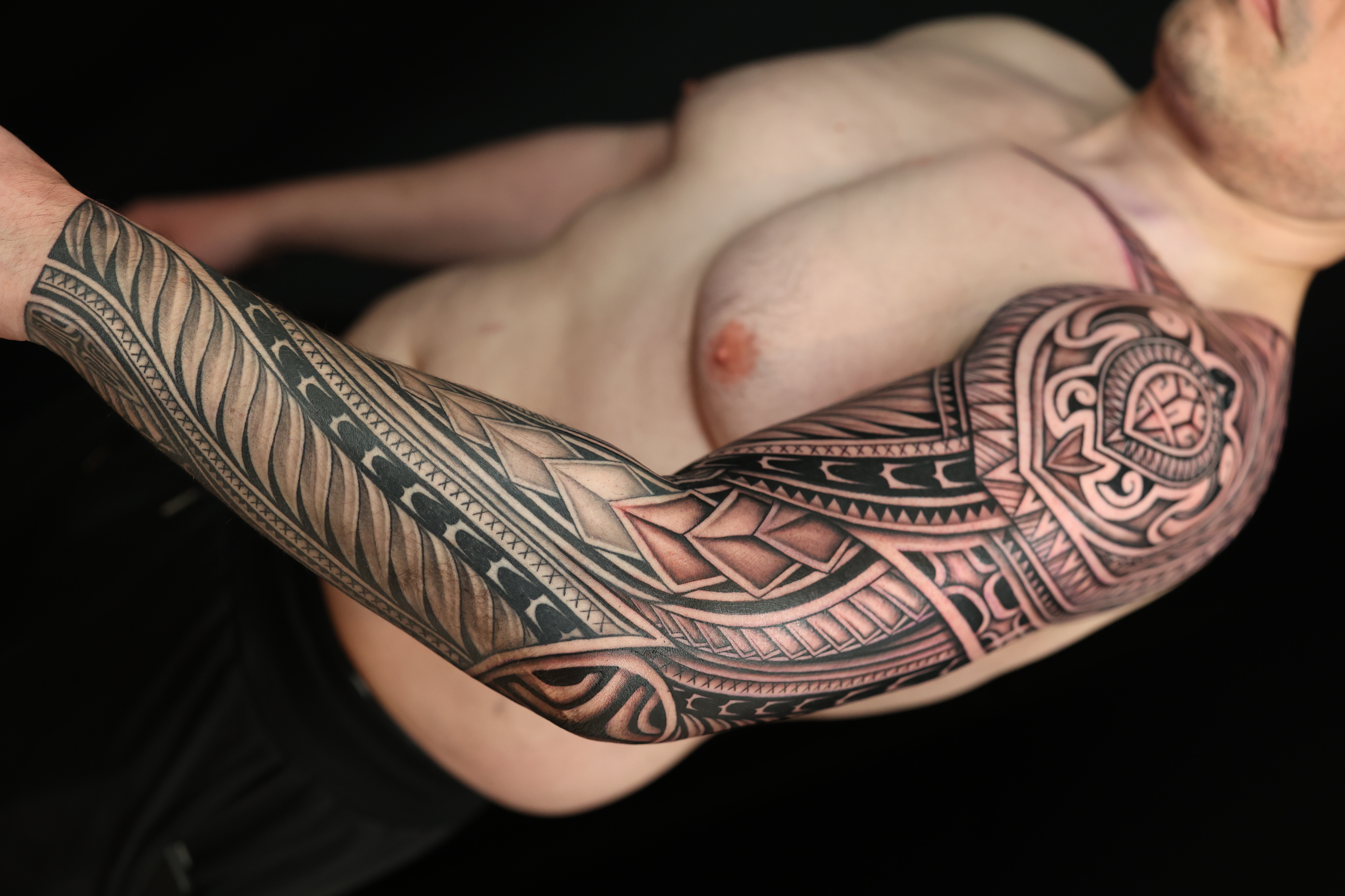 Polynesian arm sleeves tattoo by Joshawa Elsas – IslandTAT San Diego