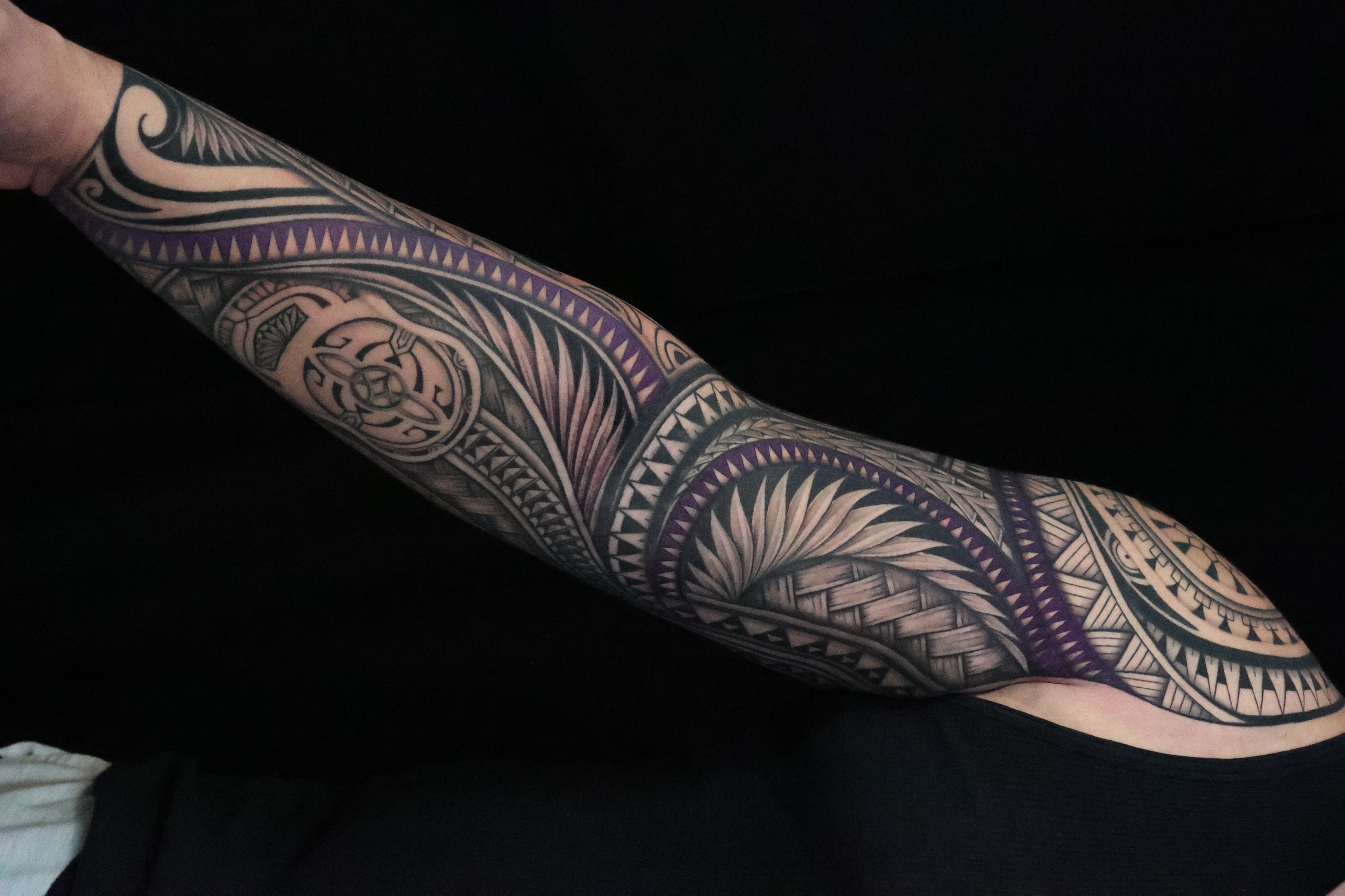 Polynesian arm sleeves tattoo by Joshawa Elsas – IslandTAT San Diego