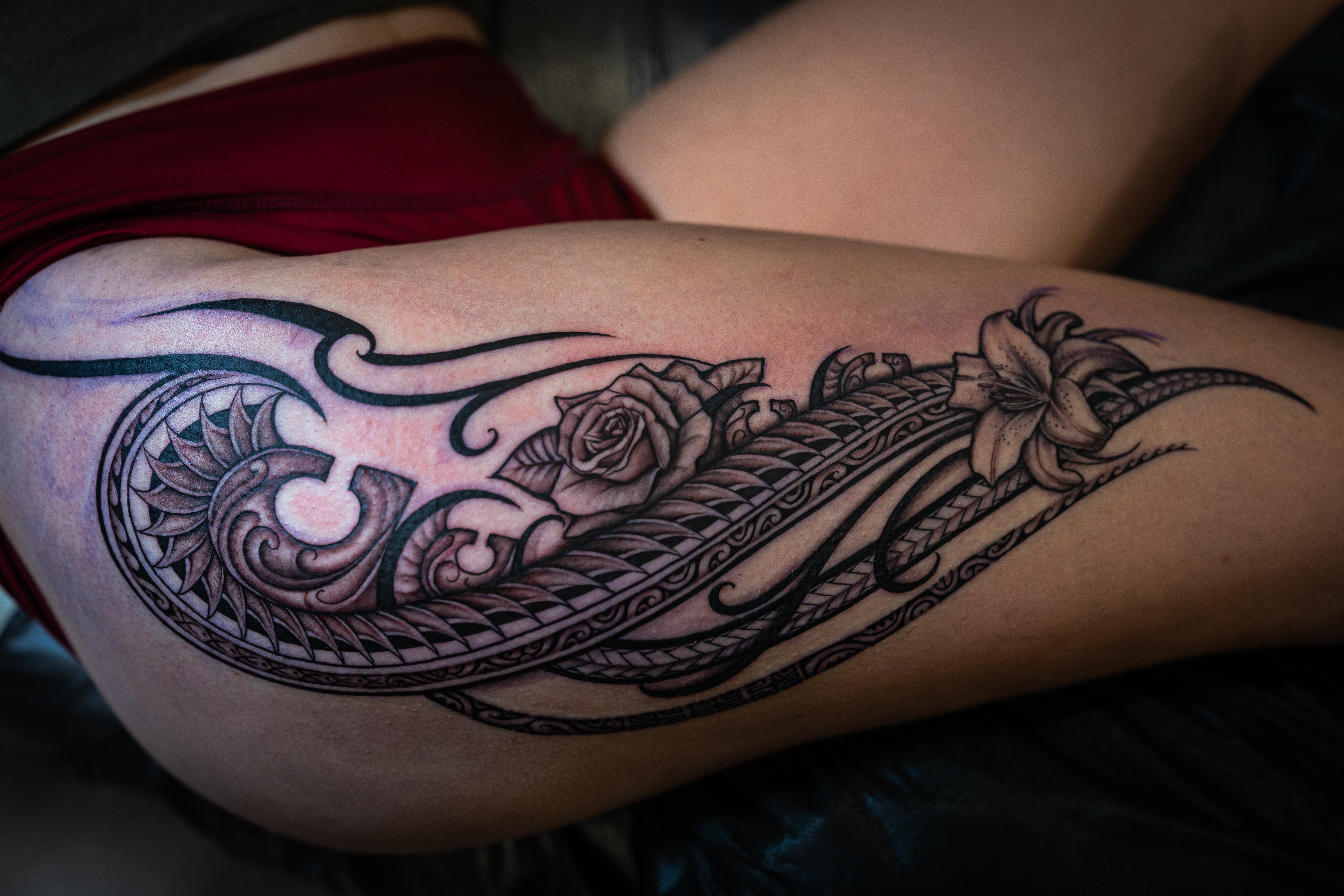 Polynesian detail work tattoo by Joshawa Elsas – IslandTAT San Diego