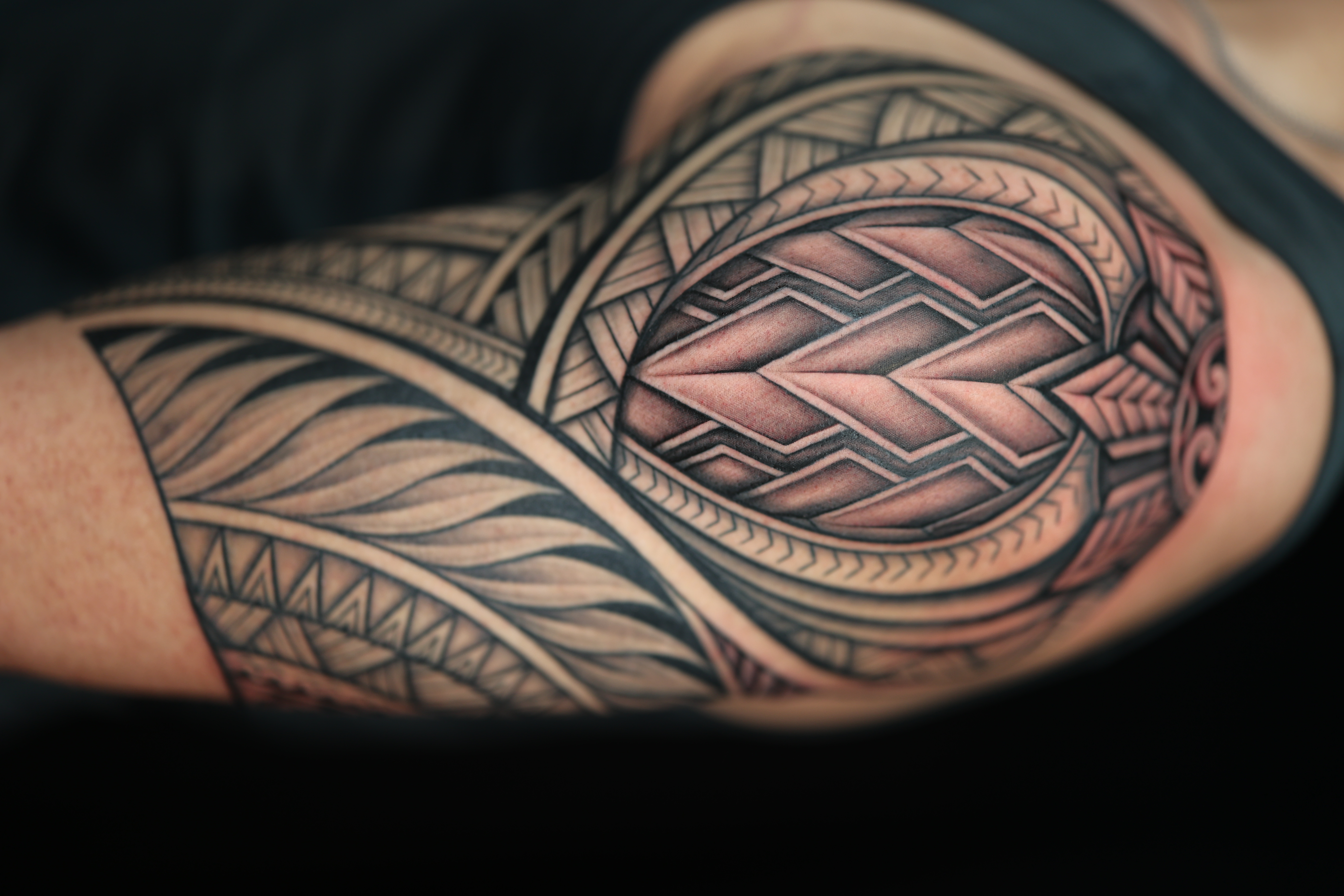 Polynesian half sleeves tattoo by Joshawa Elsas – IslandTAT San Diego