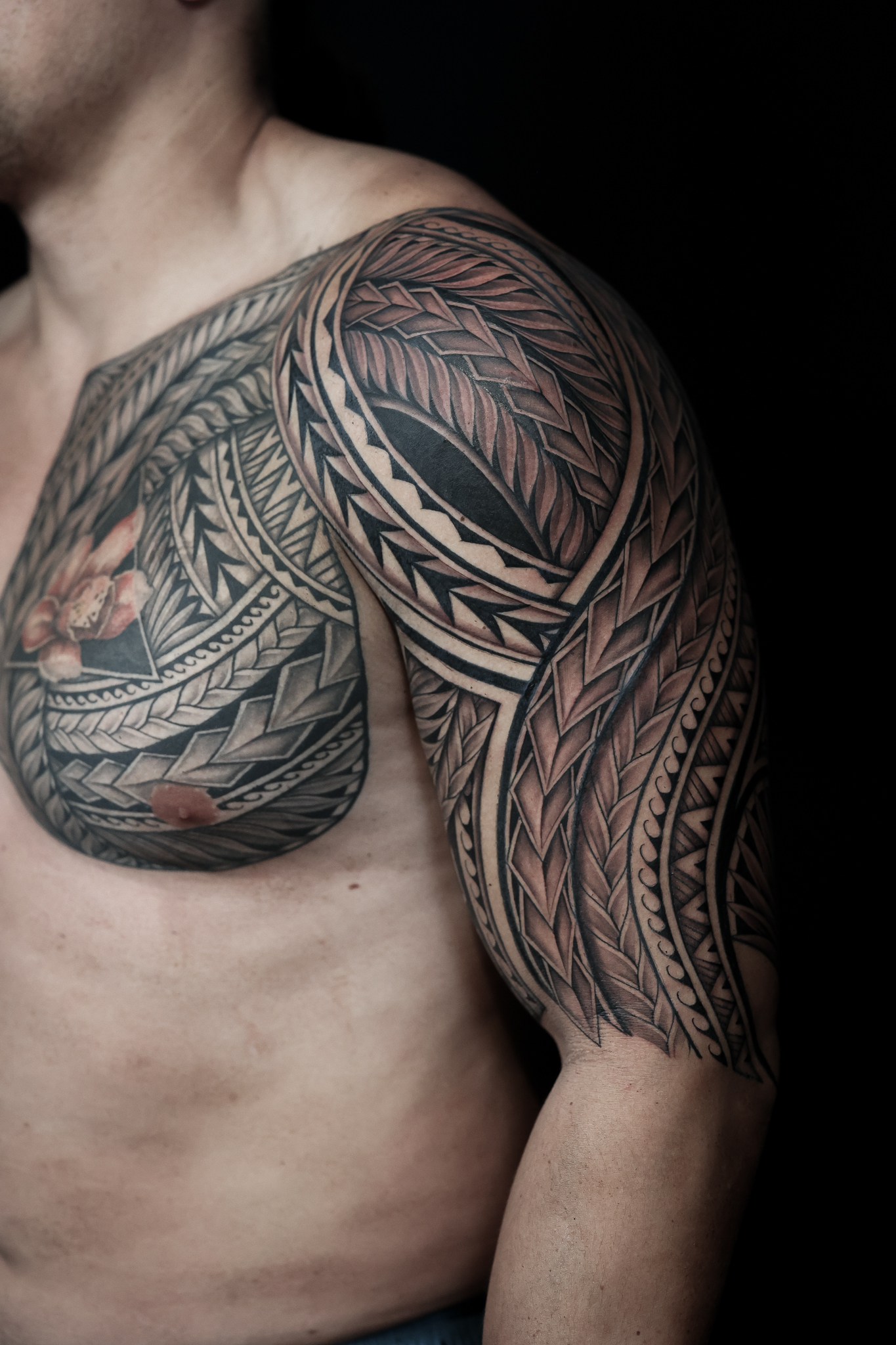 Polynesian half sleeves tattoo by Joshawa Elsas – IslandTAT San Diego
