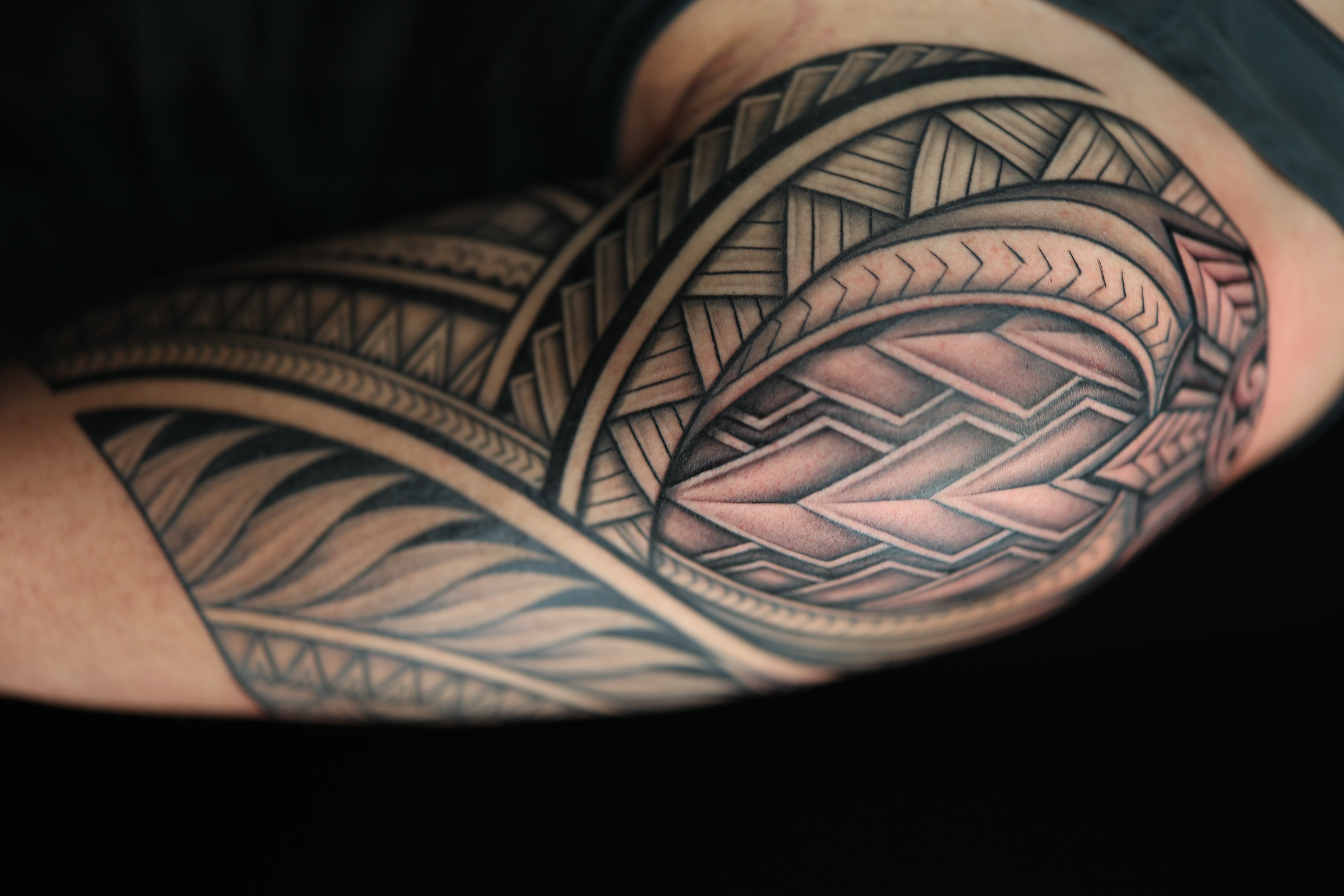Polynesian half sleeves tattoo by Joshawa Elsas – IslandTAT San Diego