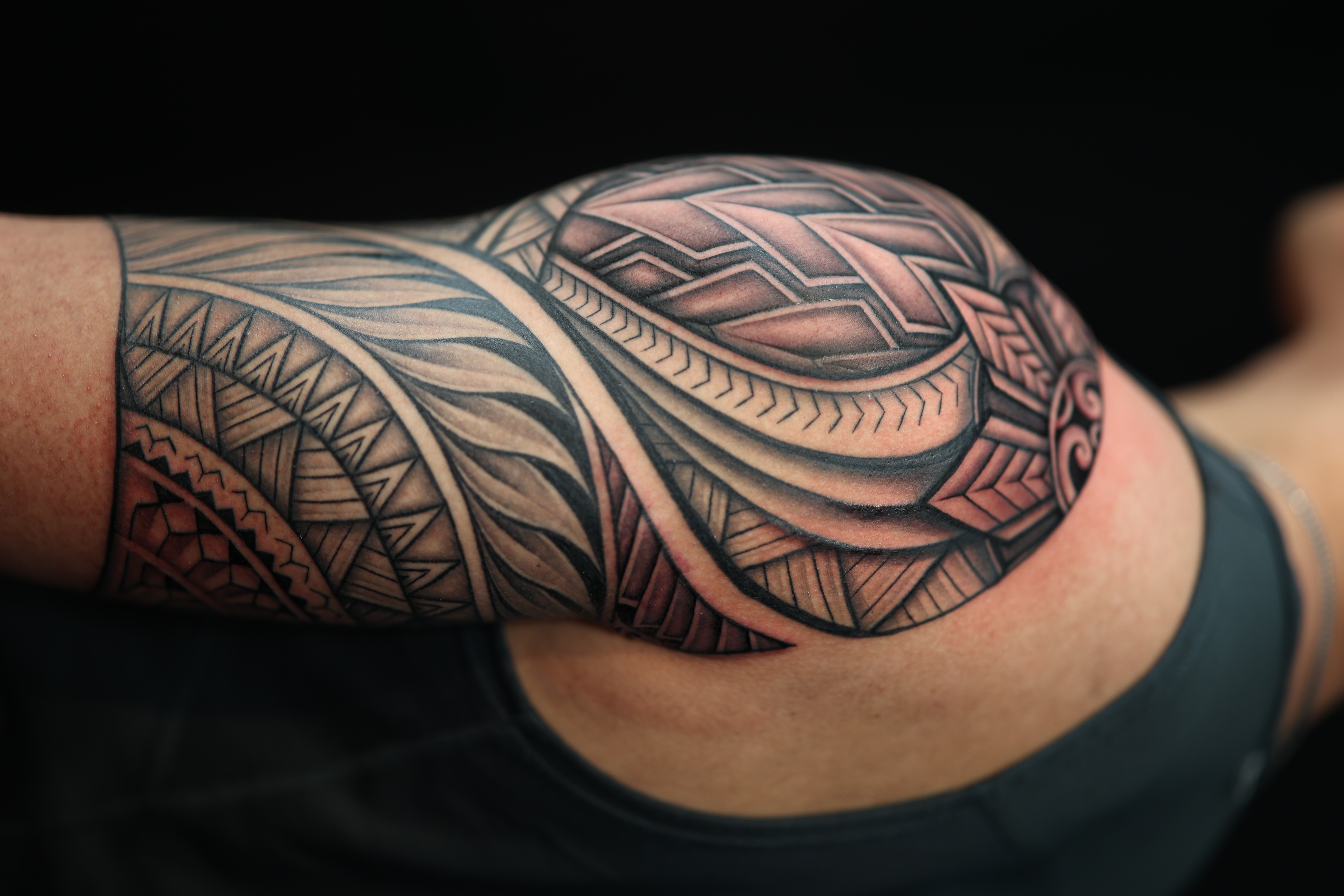 Polynesian half sleeves tattoo by Joshawa Elsas – IslandTAT San Diego