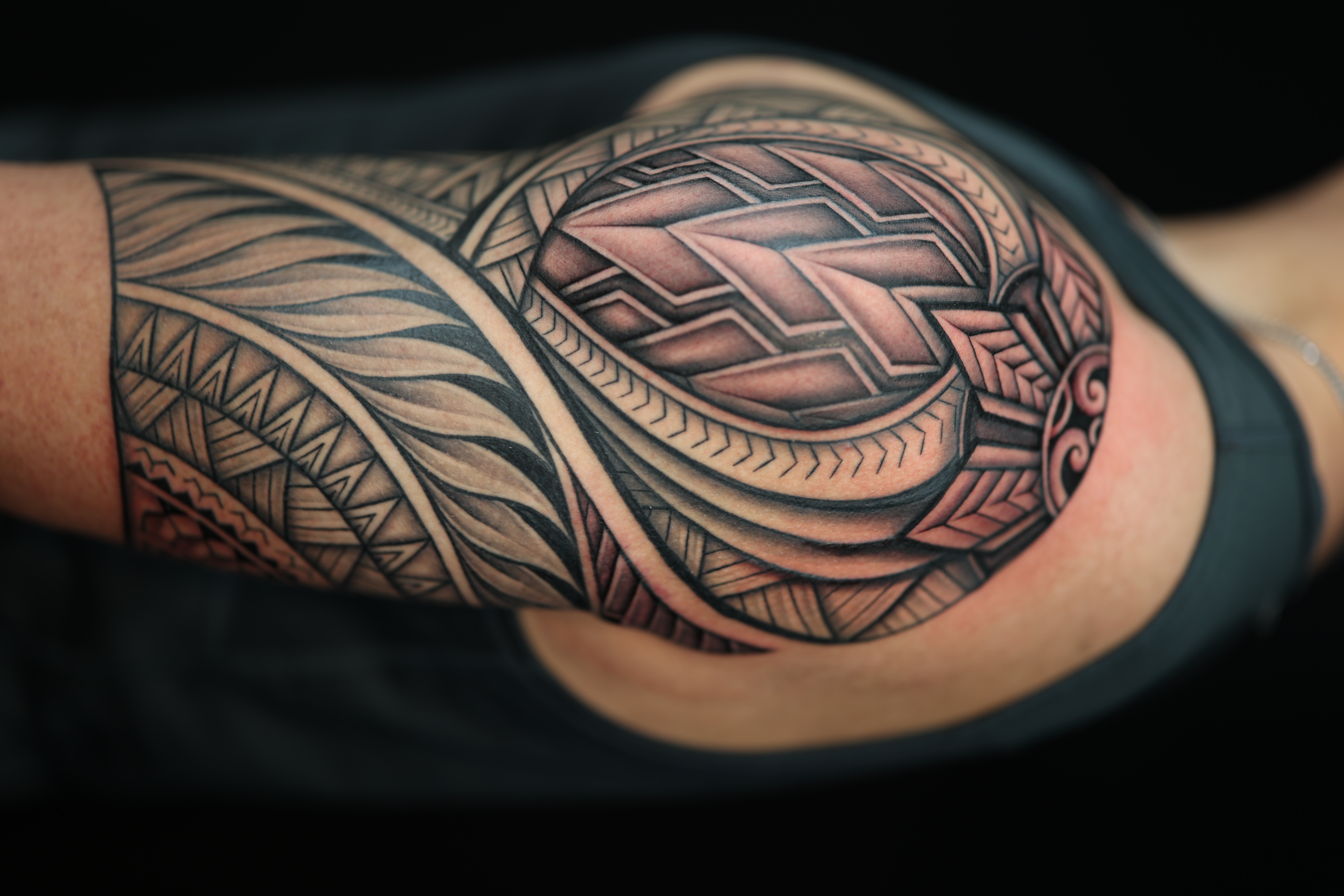 Polynesian half sleeves tattoo by Joshawa Elsas – IslandTAT San Diego