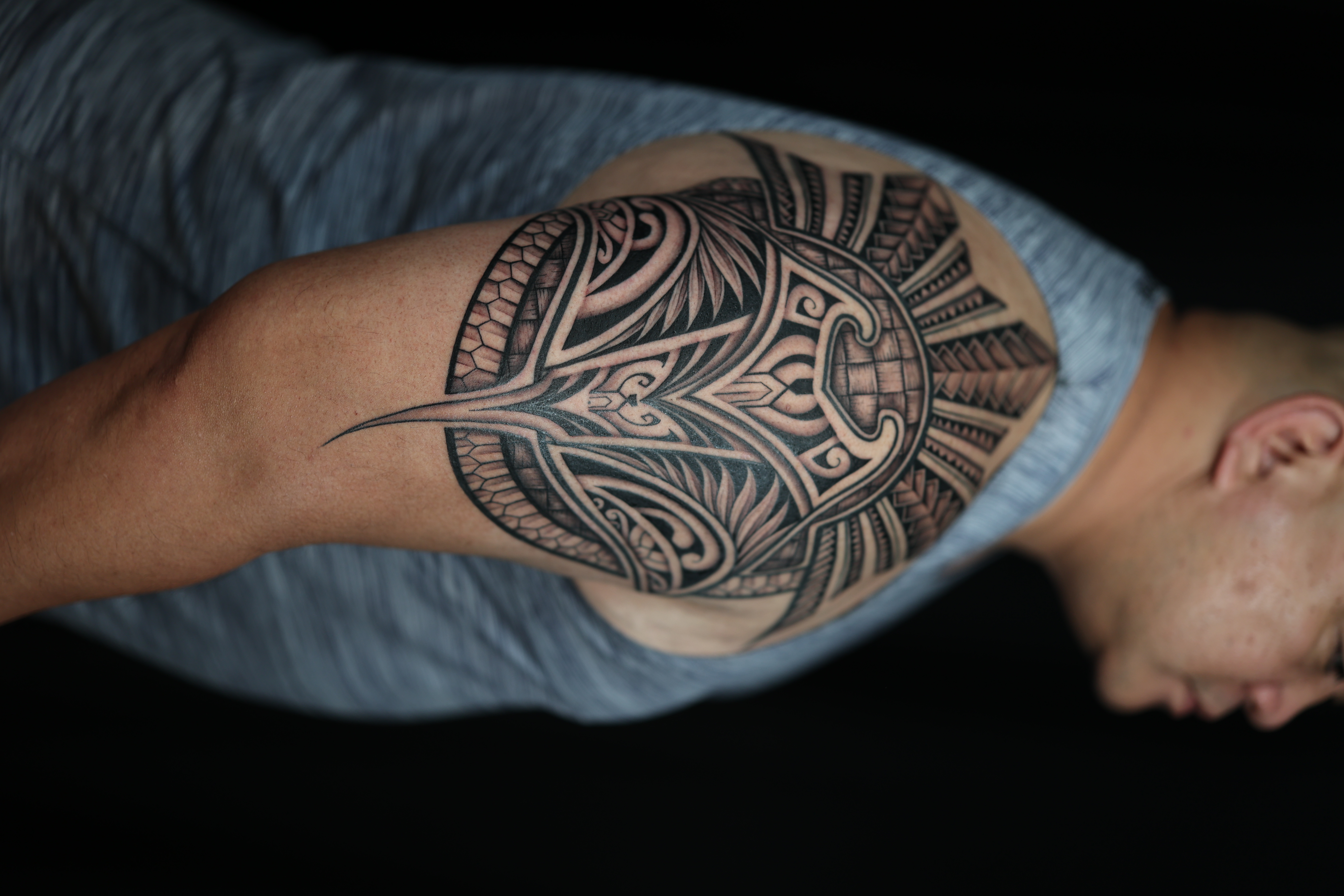 Polynesian shoulder tattoos tattoo by Joshawa Elsas – IslandTAT San Diego
