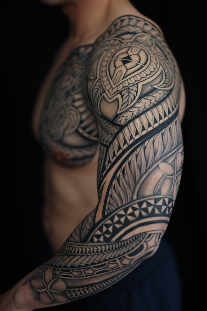 Polynesian arm sleeve tattoo by Joshawa Elsas – IslandTAT San Diego