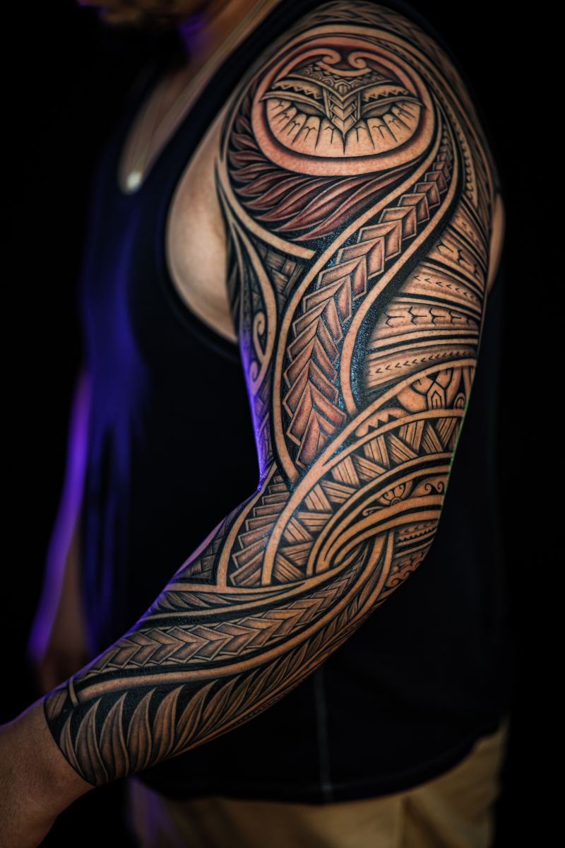 Polynesian arm sleeve tattoo by Joshawa Elsas – IslandTAT San Diego