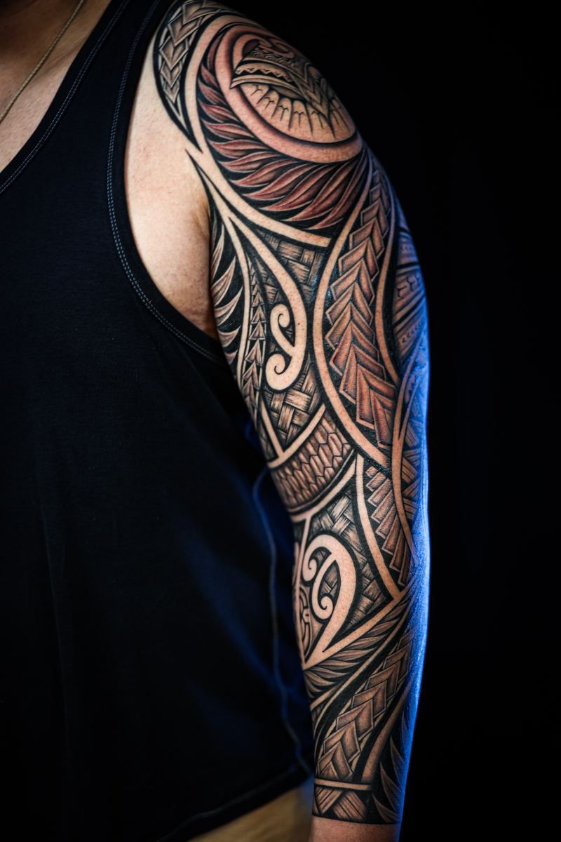 Polynesian arm sleeve tattoo by Joshawa Elsas – IslandTAT San Diego