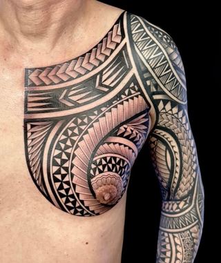Maddy Tellez · Arm Sleeve — Polynesian tattoo by IslandTAT San Diego