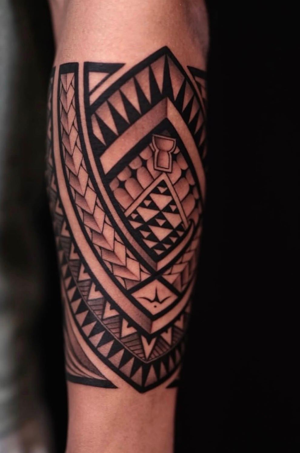 Custom Polynesian forearm tattoo in San Diego by IslandTAT