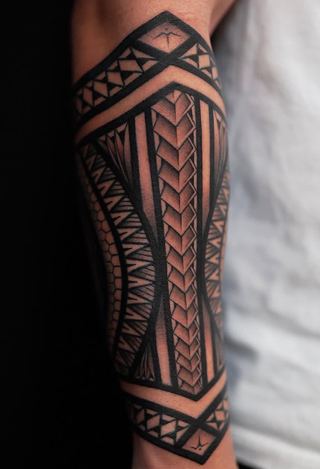 Maddy Tellez · Arm Sleeve — Polynesian tattoo by IslandTAT San Diego