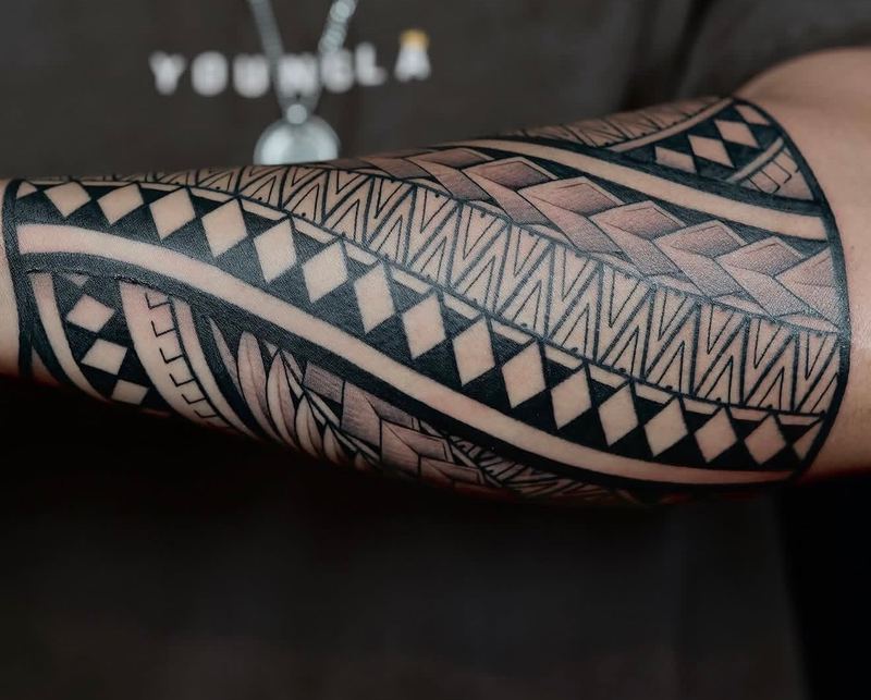 Polynesian arm sleeve tattoo by Maddy Tellez – IslandTAT San Diego