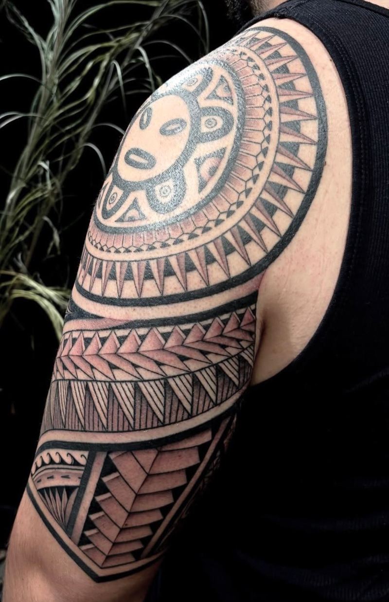 Polynesian arm sleeve tattoo by Maddy Tellez – IslandTAT San Diego