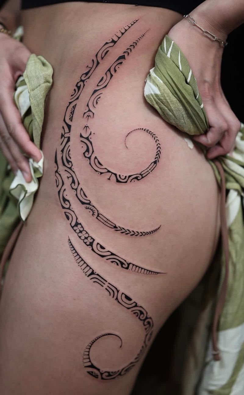 Polynesian arm sleeve tattoo by Maddy Tellez – IslandTAT San Diego