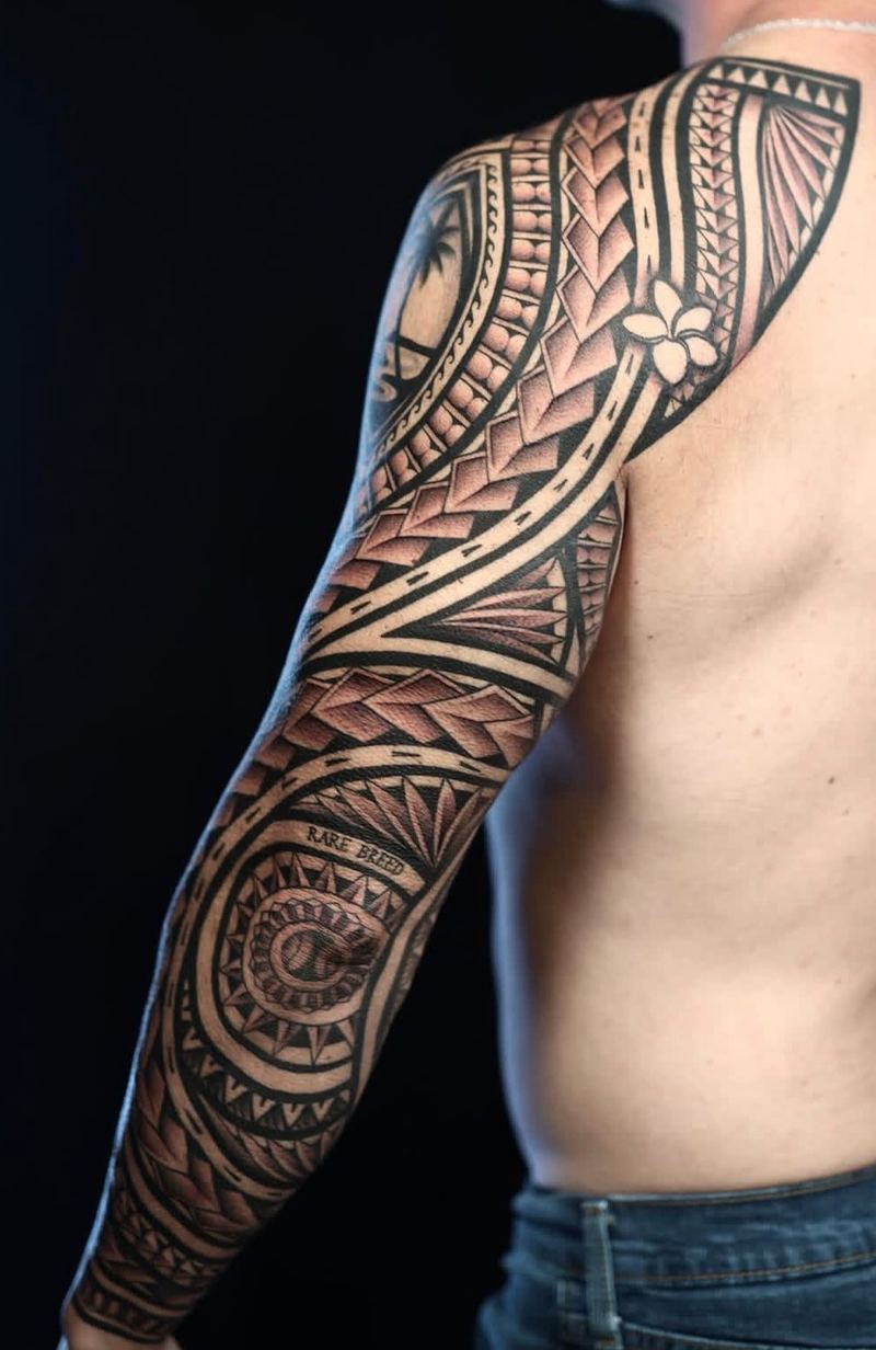 Polynesian arm sleeve tattoo by Maddy Tellez – IslandTAT San Diego