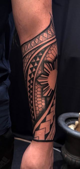 Tanner Magbanua · Forearm — Polynesian tattoo by IslandTAT San Diego