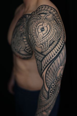 Joshawa Elsas · Arm Sleeves — Polynesian tattoo by IslandTAT San Diego