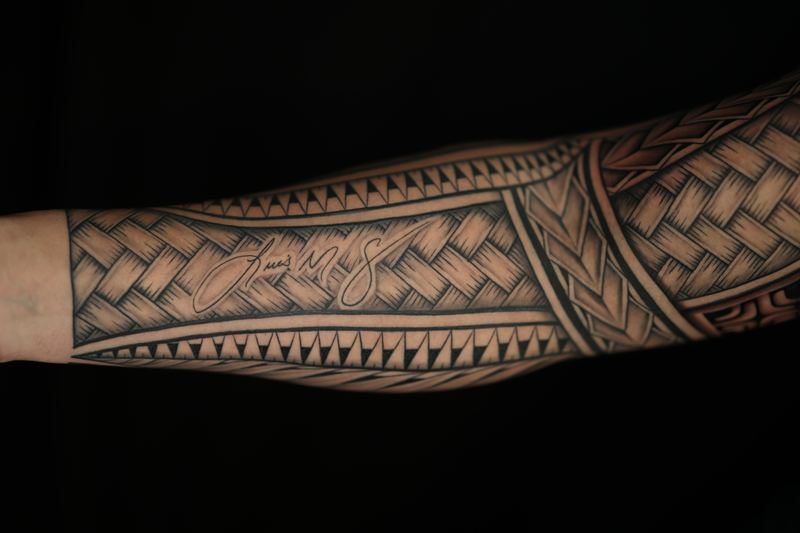 Polynesian arm sleeves tattoo by Joshawa Elsas – IslandTAT San Diego