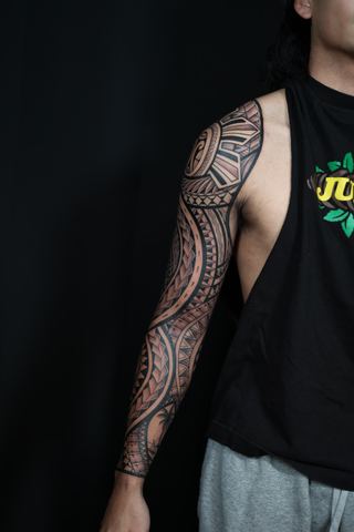 Joshawa Elsas · Arm Sleeves — Polynesian tattoo by IslandTAT San Diego