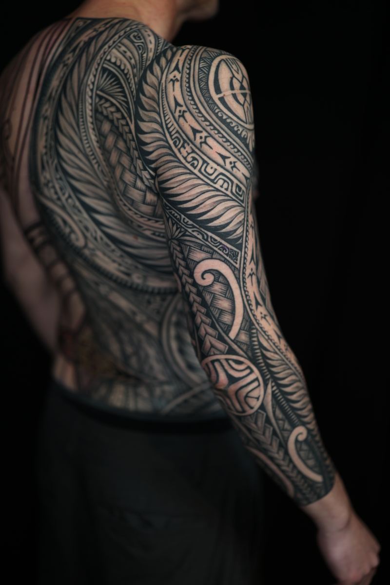 Polynesian arm sleeves tattoo by Joshawa Elsas – IslandTAT San Diego
