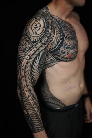 Joshawa Elsas · Arm Sleeves — Polynesian tattoo by IslandTAT San Diego