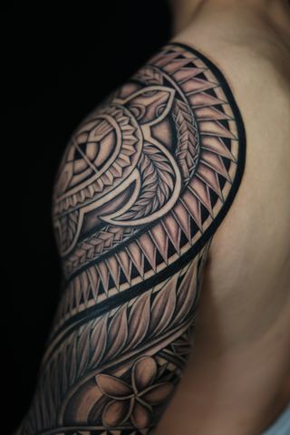 Joshawa Elsas · Arm Sleeves — Polynesian tattoo by IslandTAT San Diego