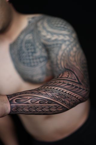 Joshawa Elsas · Arm Sleeves — Polynesian tattoo by IslandTAT San Diego