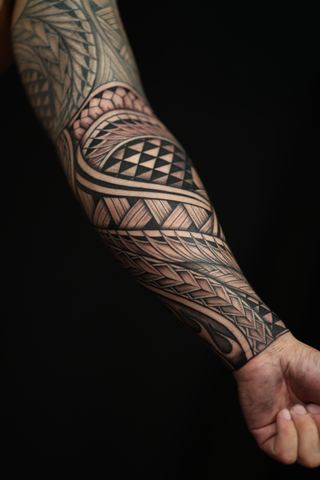 Joshawa Elsas · Arm Sleeves — Polynesian tattoo by IslandTAT San Diego
